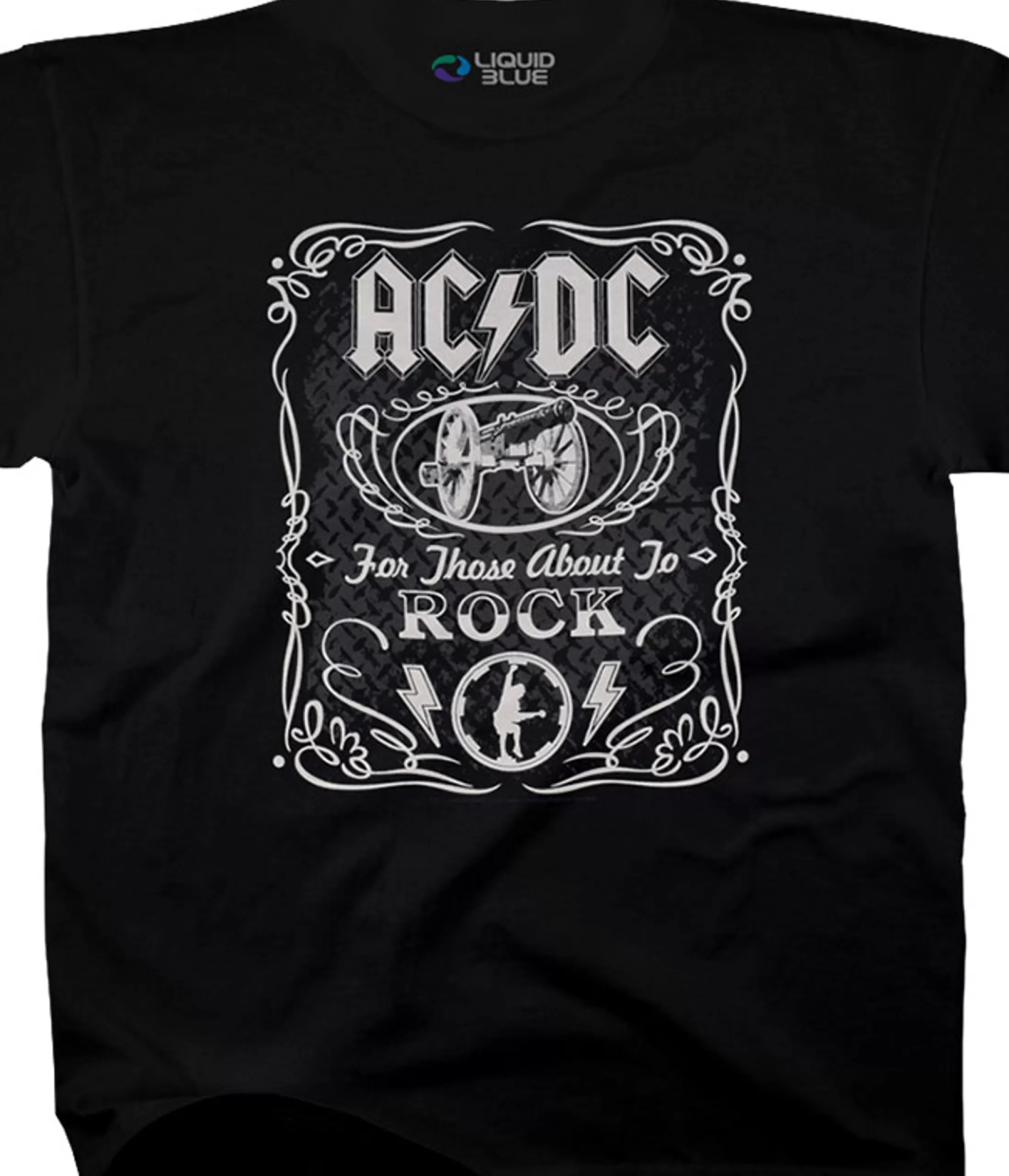 T-Shirt | Ac-Dc<Liquid Blue AC/DC Label Black T-Shirt