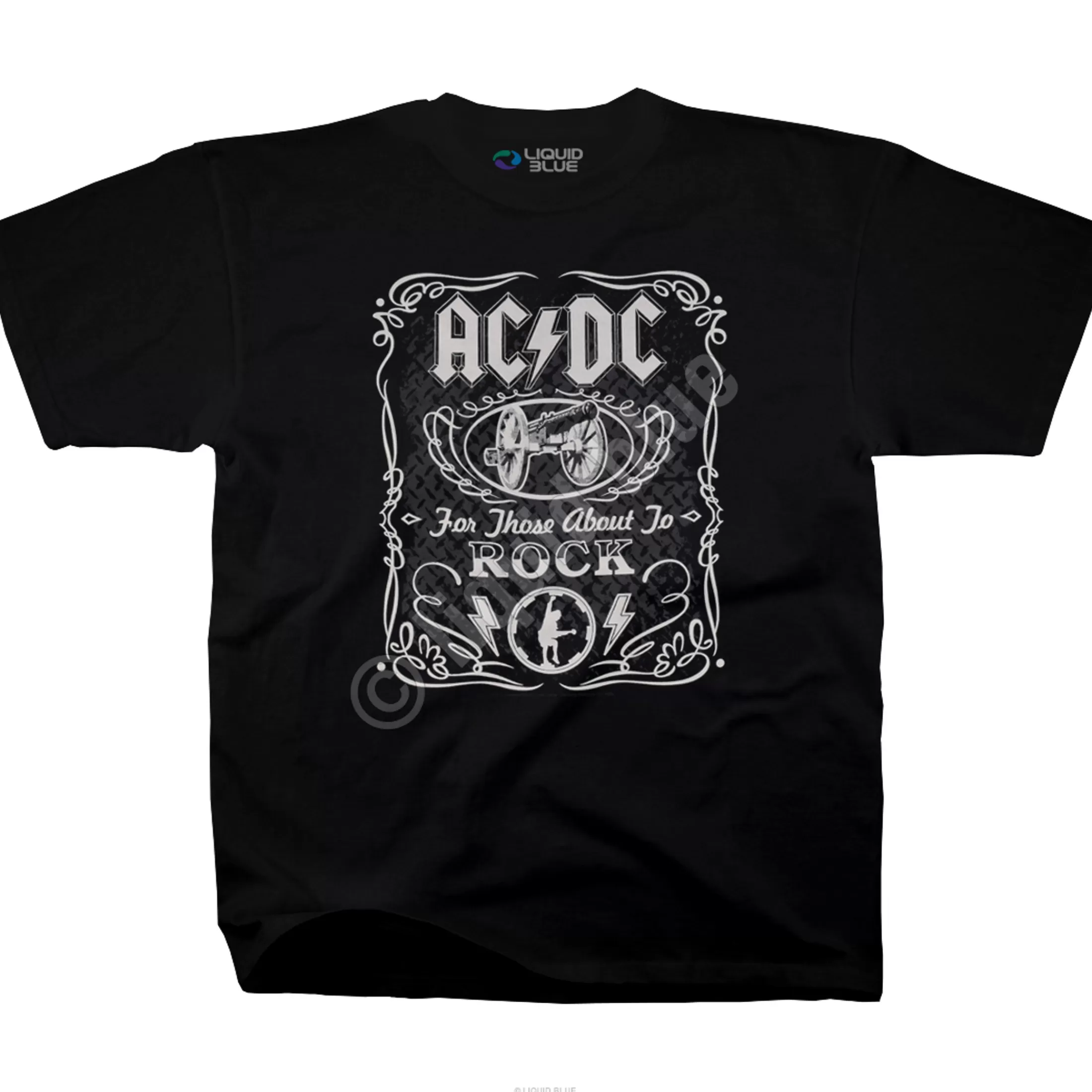 T-Shirt | Ac-Dc<Liquid Blue AC/DC Label Black T-Shirt