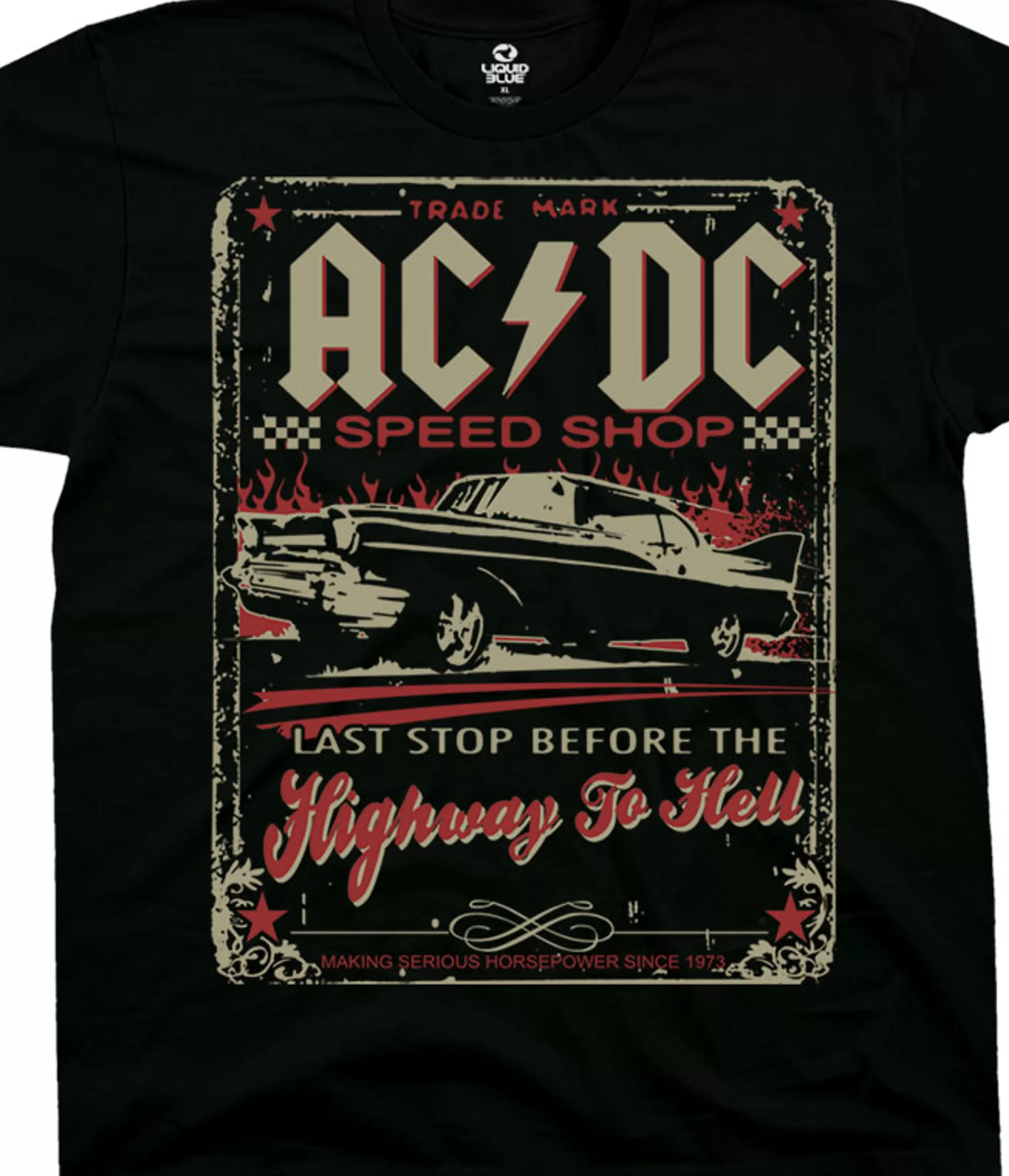 T-Shirt | Ac-Dc<Liquid Blue AC/DC Speedshop Black T-Shirt