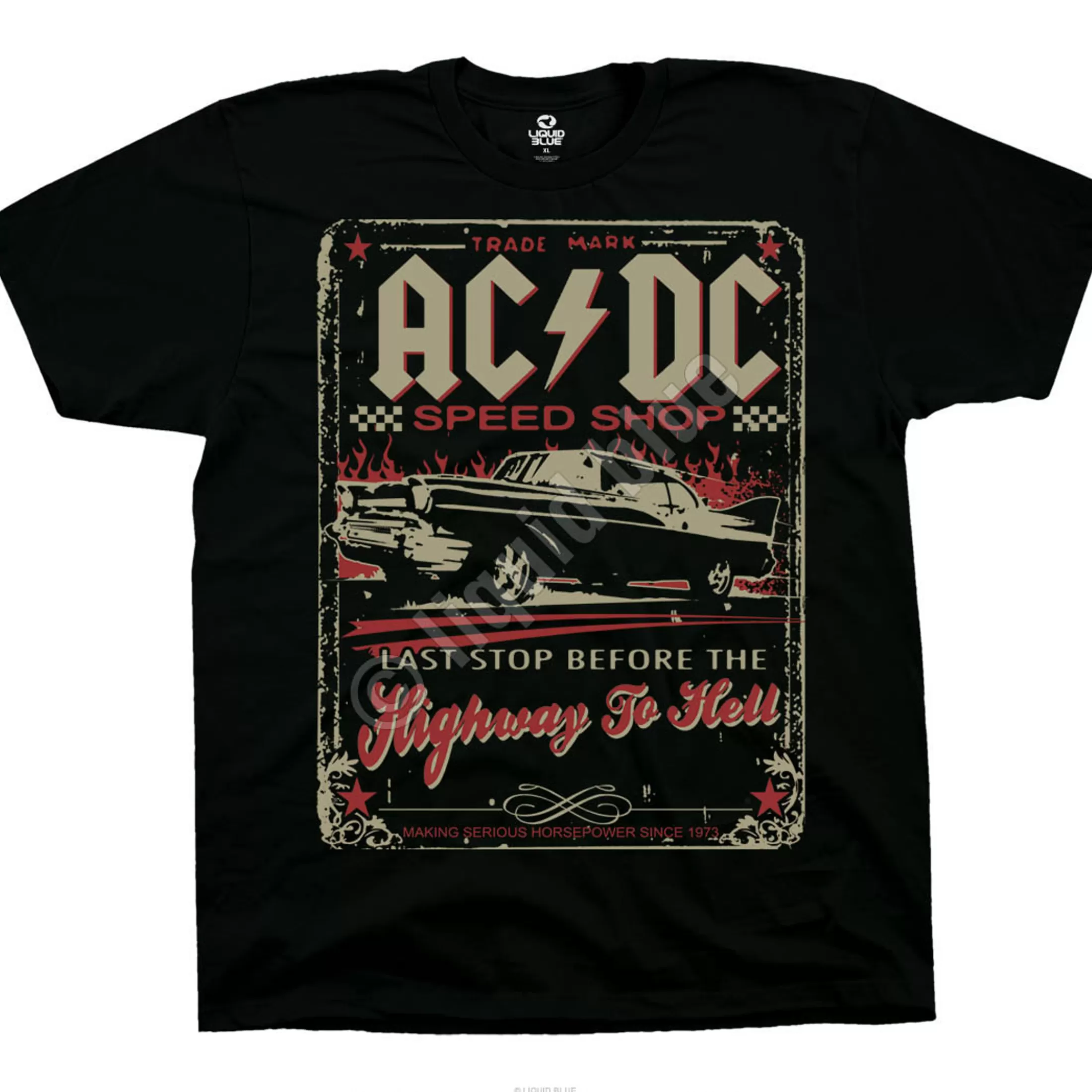 T-Shirt | Ac-Dc<Liquid Blue AC/DC Speedshop Black T-Shirt