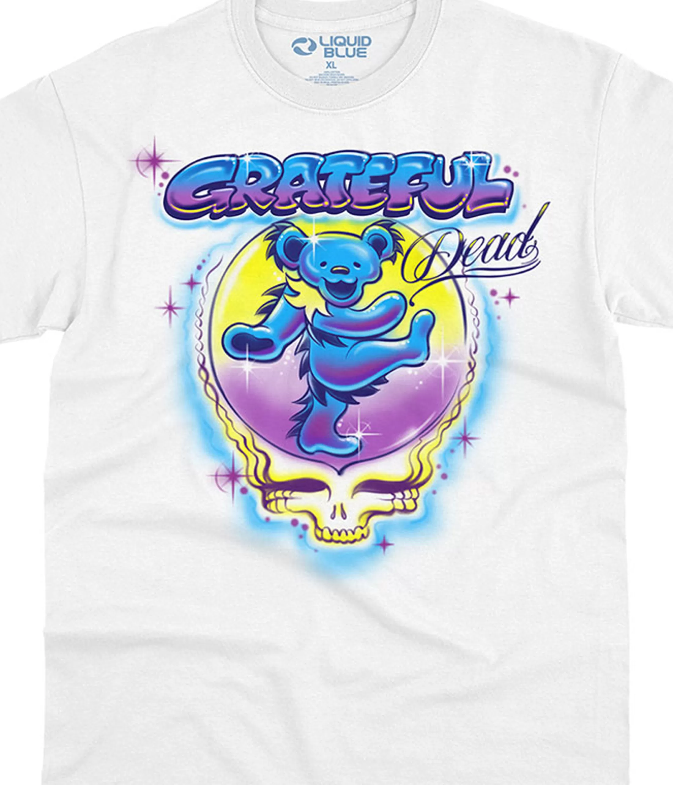 T-Shirt | Grateful Dead<Liquid Blue Airbrush SYF Bear White T-Shirt