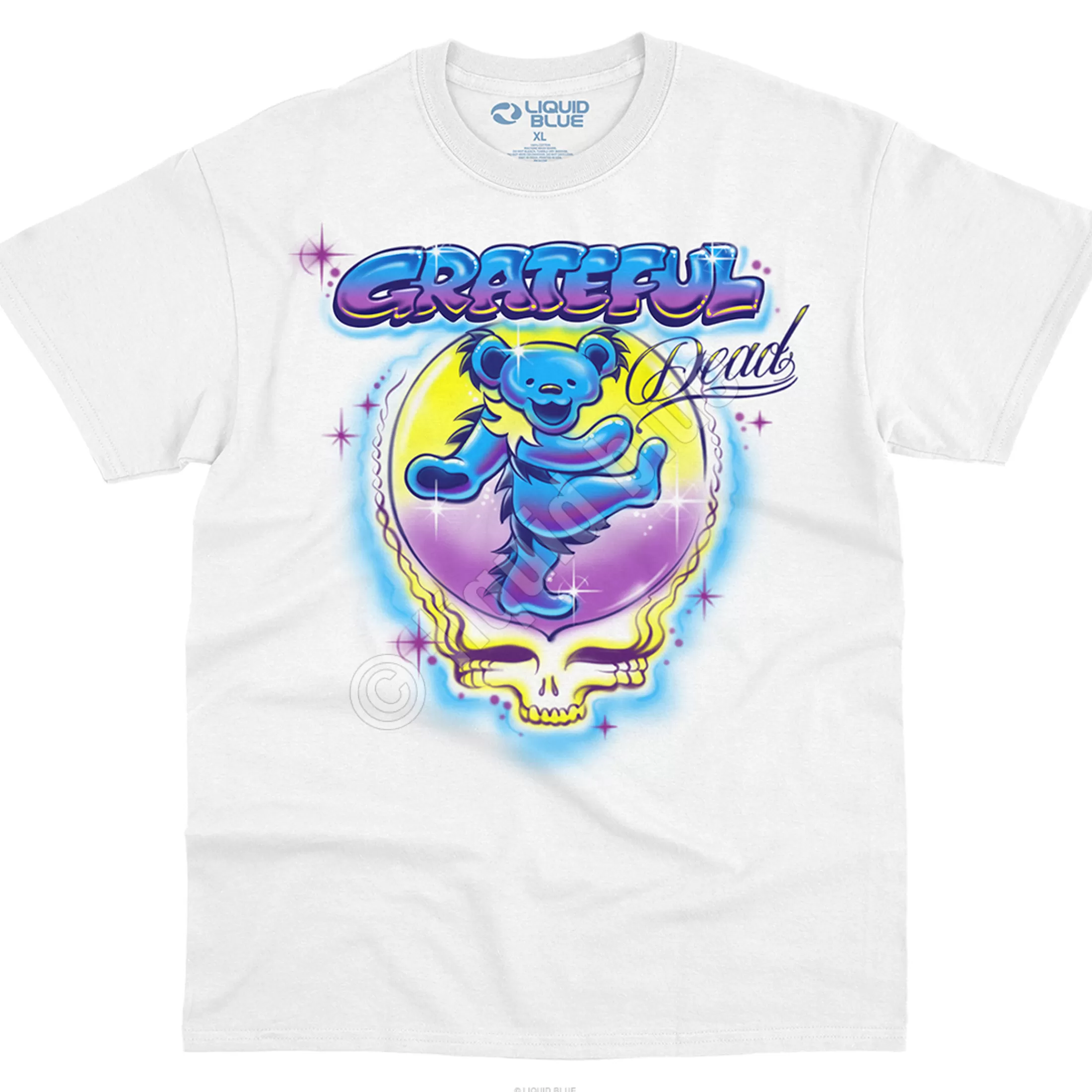 T-Shirt | Grateful Dead<Liquid Blue Airbrush SYF Bear White T-Shirt