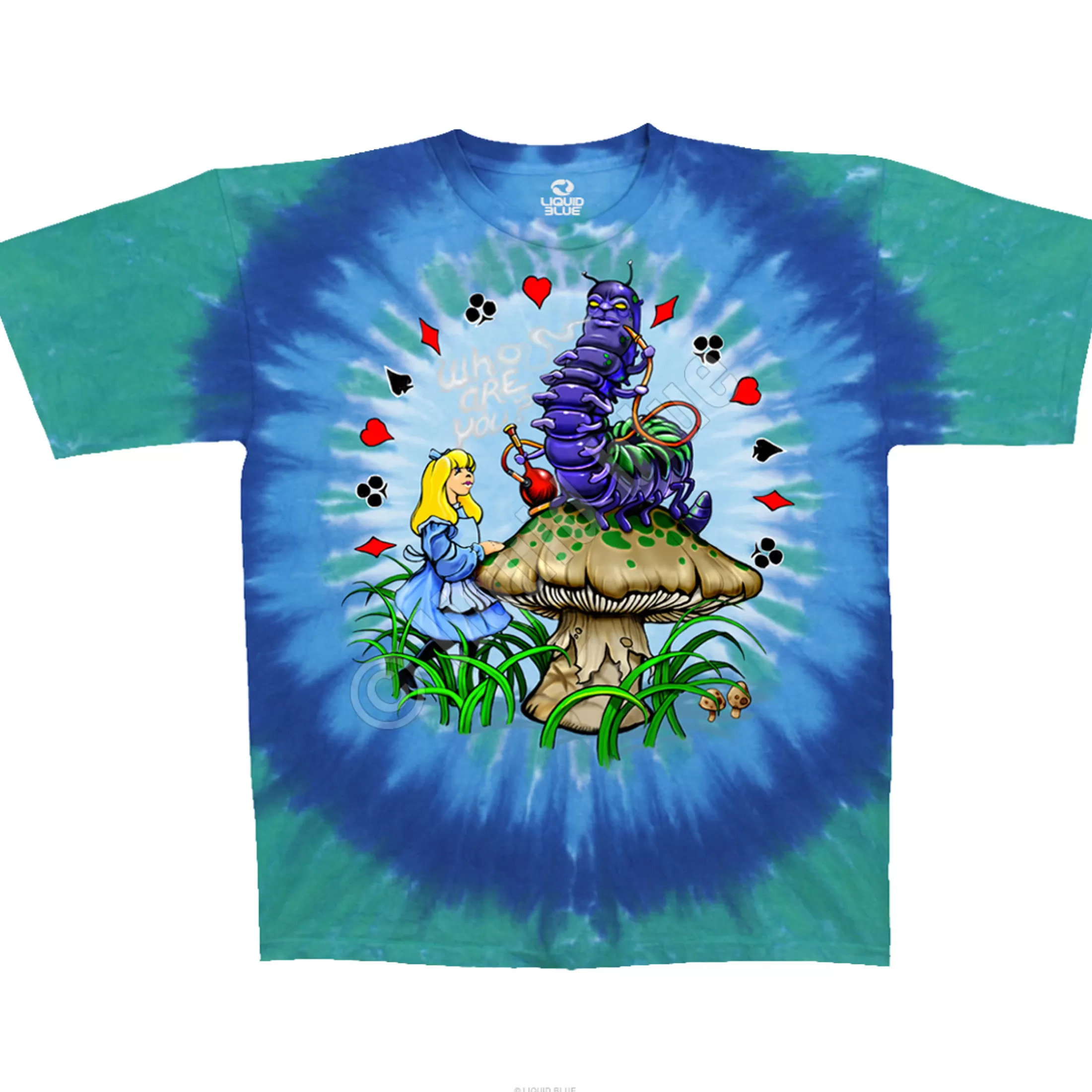 T-Shirt | Light Fantasy<Liquid Blue Alice And Caterpillar Tie-Dye T-Shirt