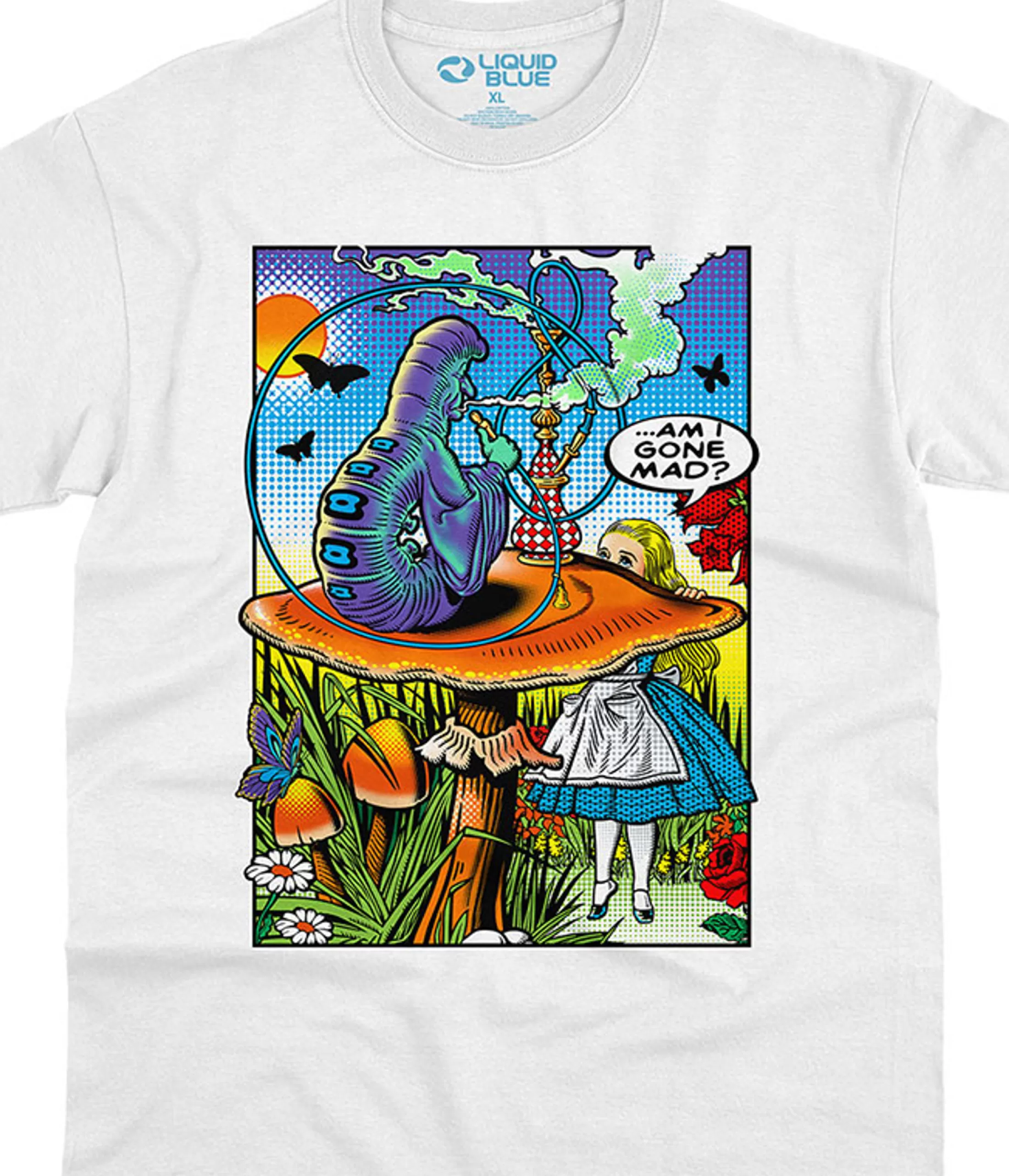 T-Shirt | Light Fantasy<Liquid Blue Alice Pop Art White T-Shirt