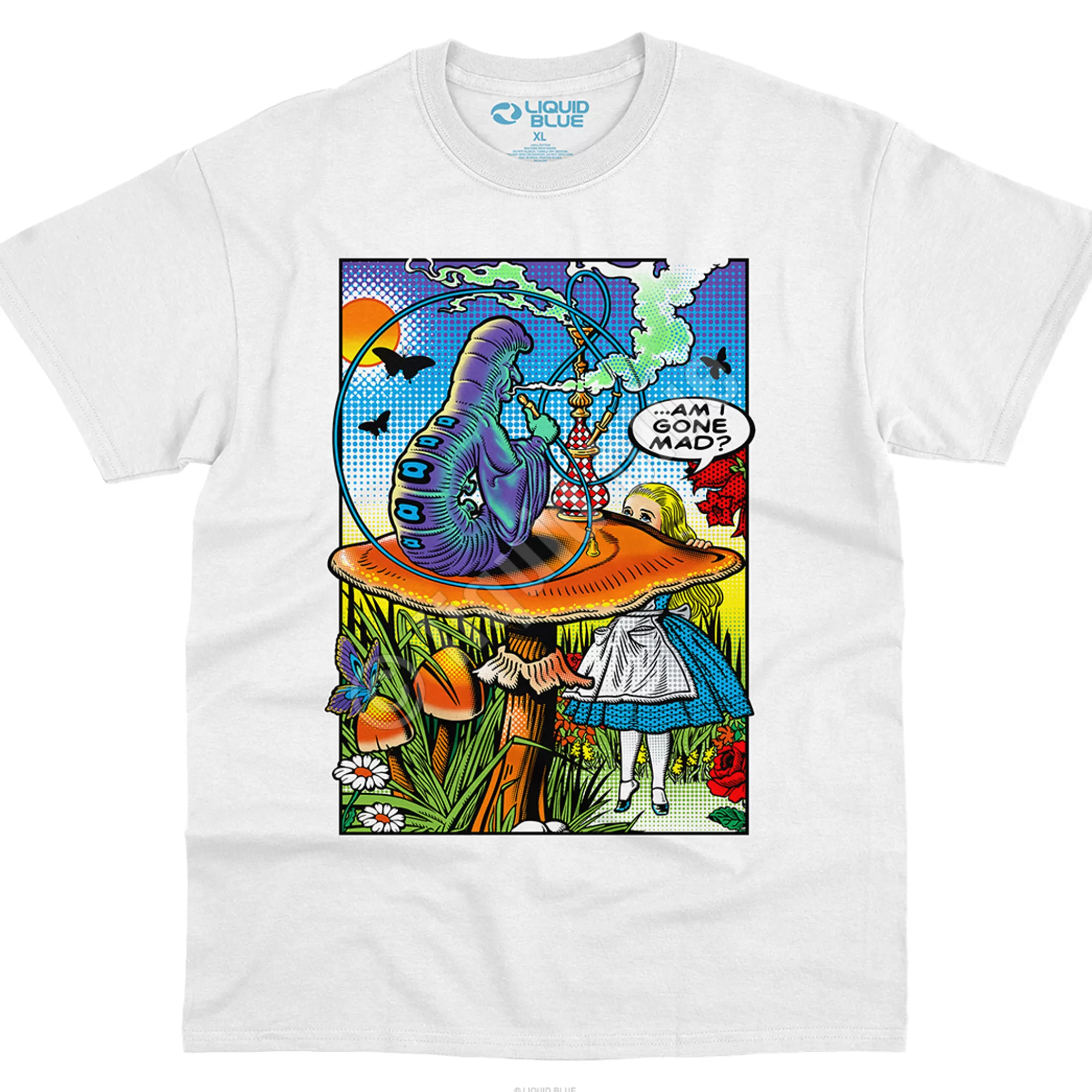 T-Shirt | Light Fantasy<Liquid Blue Alice Pop Art White T-Shirt