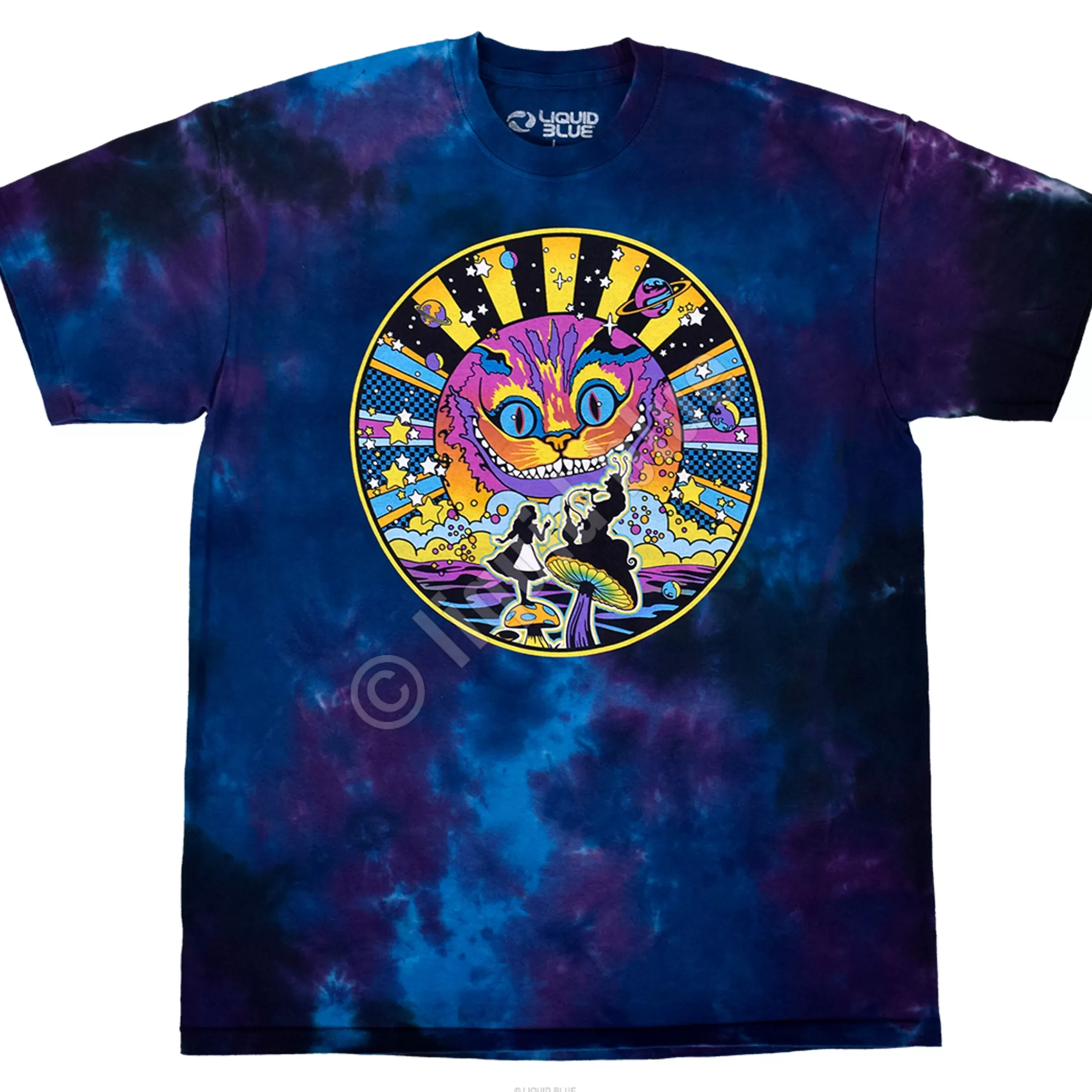 T-Shirt | Light Fantasy<Liquid Blue Alice Silhouette Tie-Dye T-Shirt