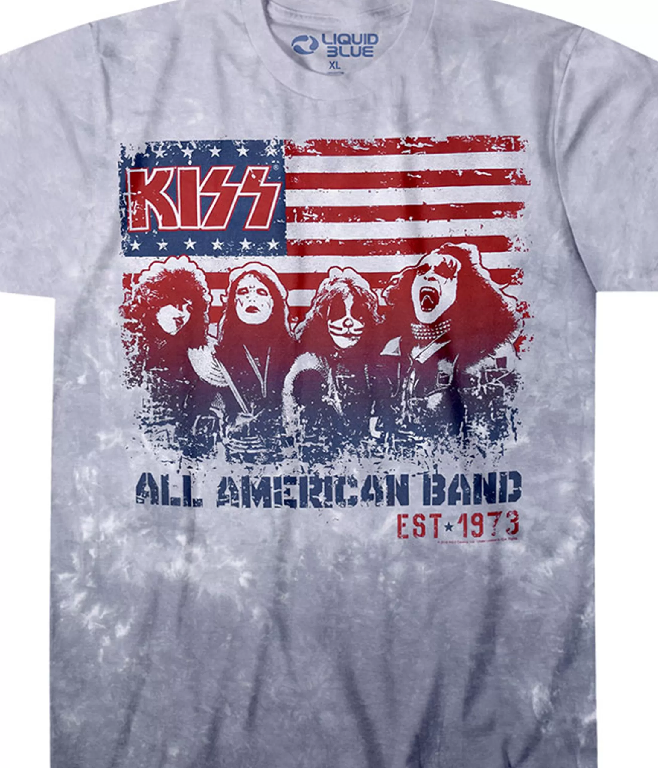 T-Shirt | Kiss<Liquid Blue All American Band Tie-Dye T-Shirt