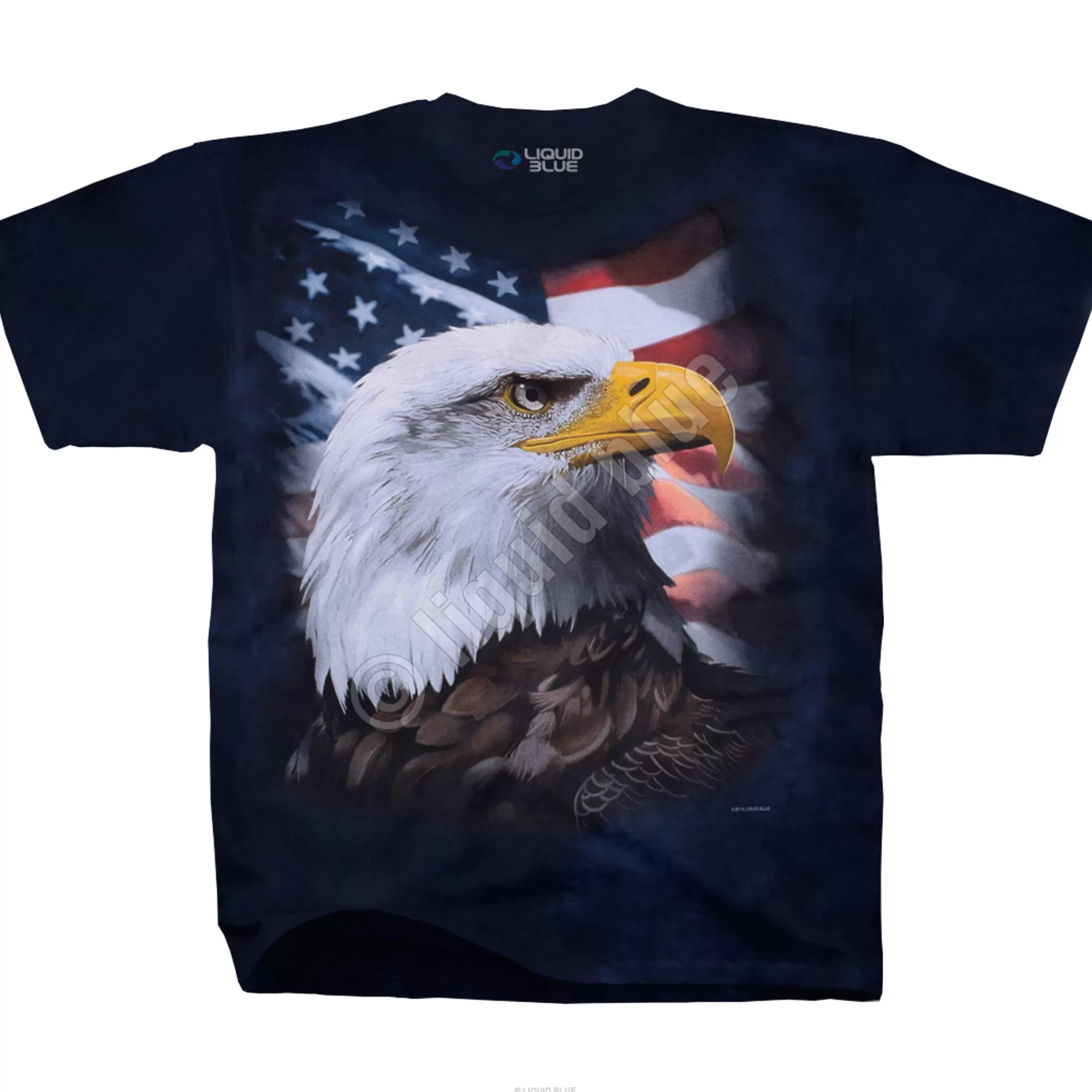 T-Shirt | Americana<Liquid Blue American Bald Eagle Tie-Dye T-Shirt