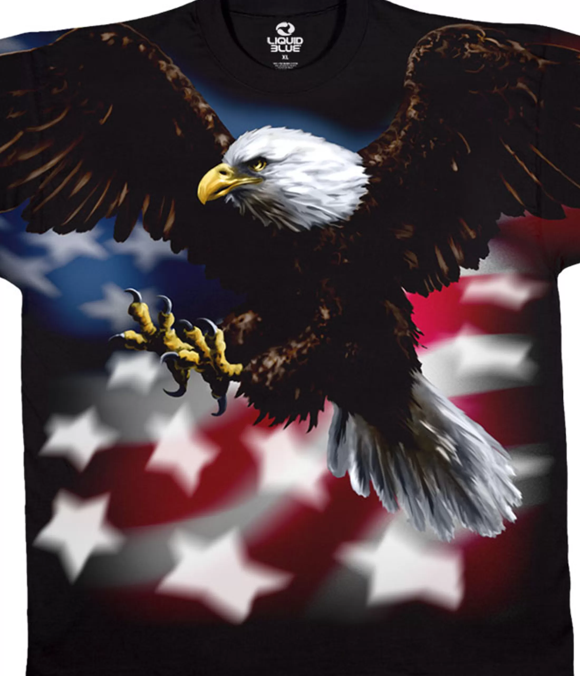 T-Shirt | American Wildlife<Liquid Blue American Eagle Black T-Shirt