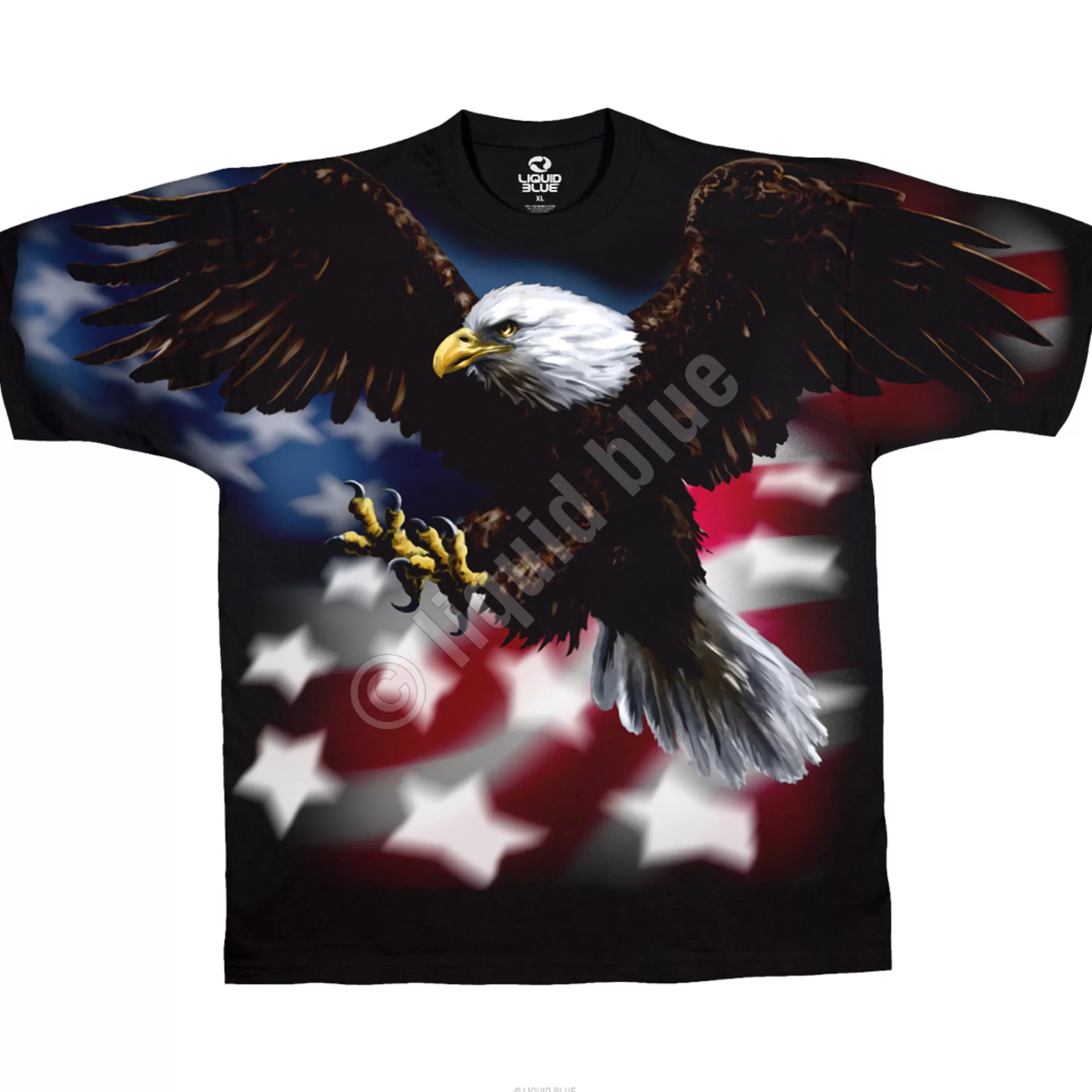 T-Shirt | American Wildlife<Liquid Blue American Eagle Black T-Shirt