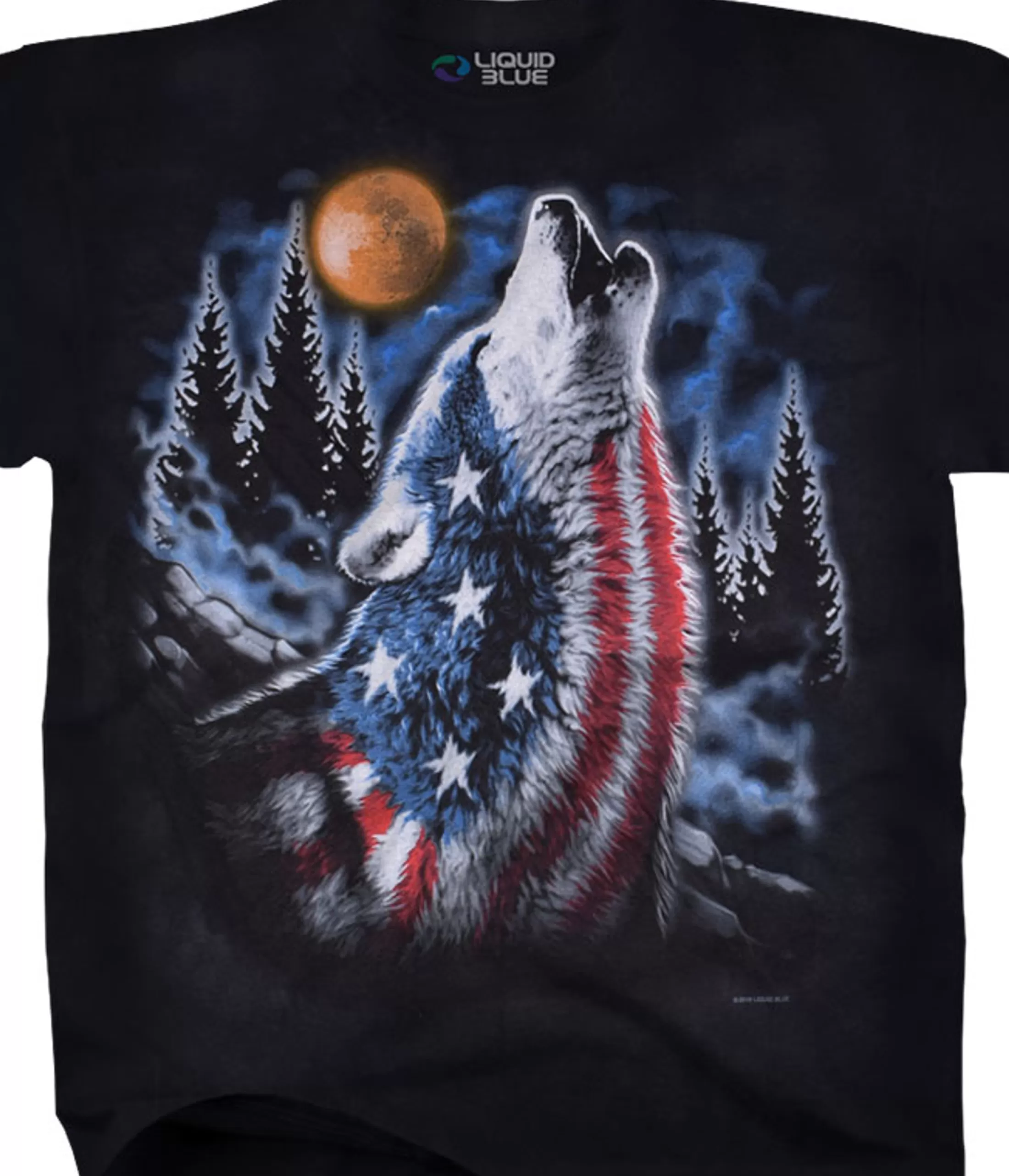 T-Shirt | American Wildlife<Liquid Blue American Howl Tie-Dye T-Shirt