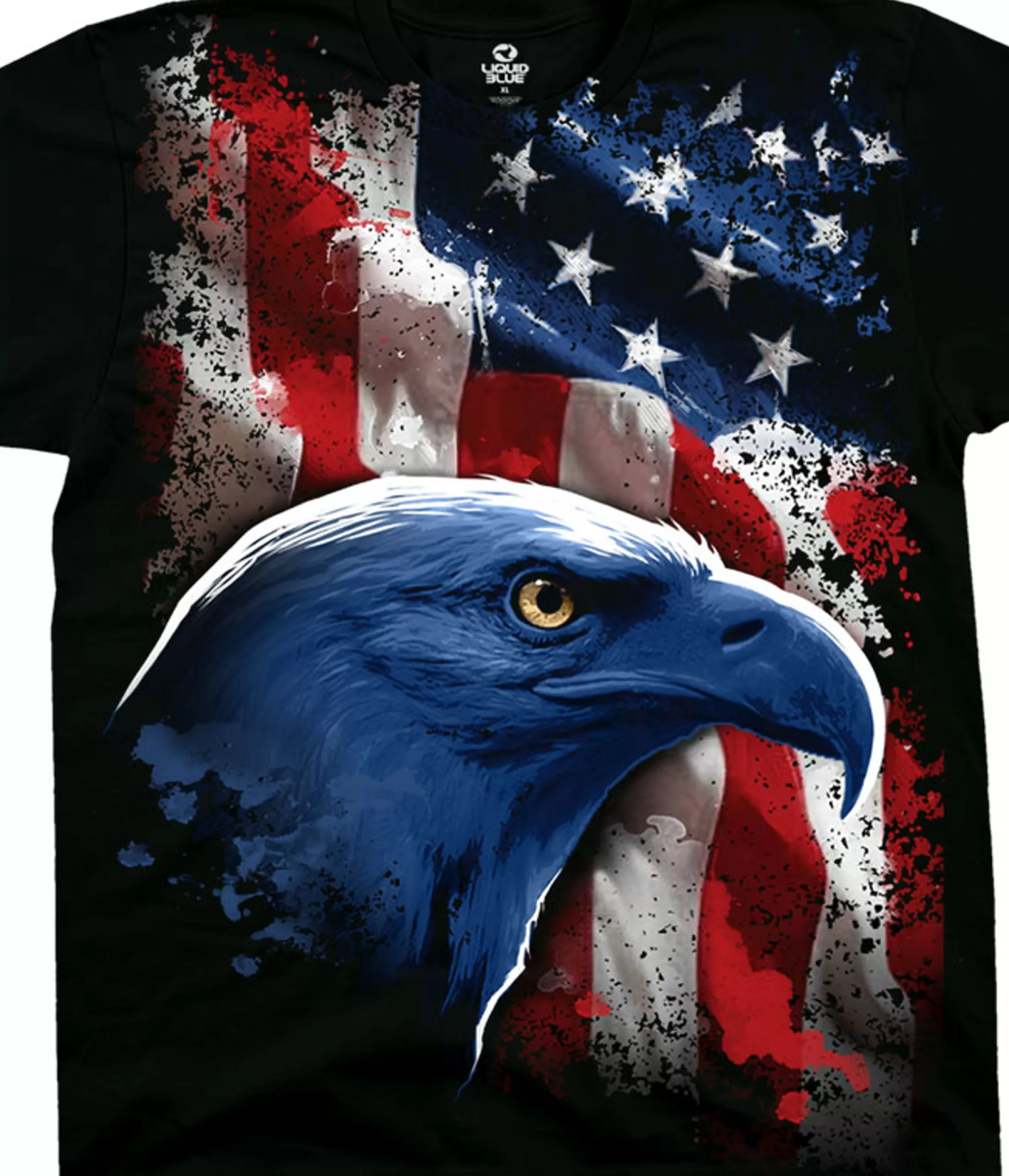 T-Shirt | American Wildlife<Liquid Blue American Icon Black T-Shirt