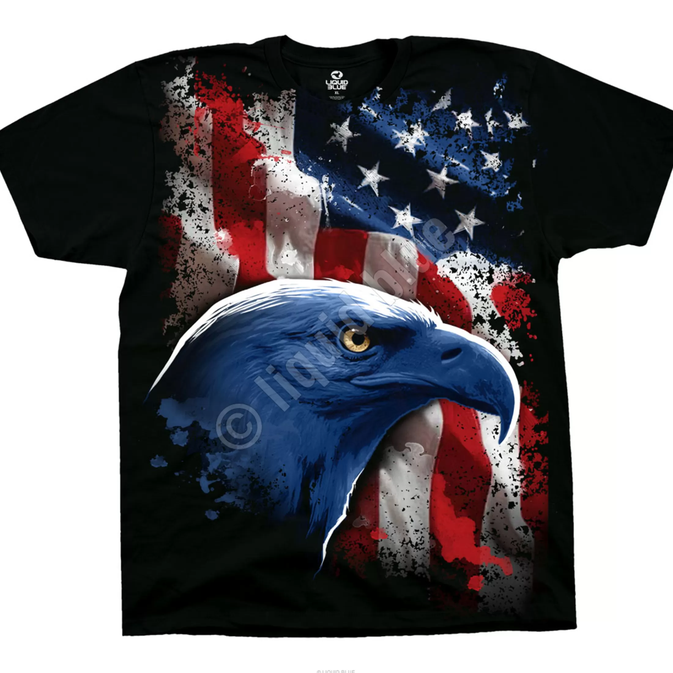 T-Shirt | American Wildlife<Liquid Blue American Icon Black T-Shirt