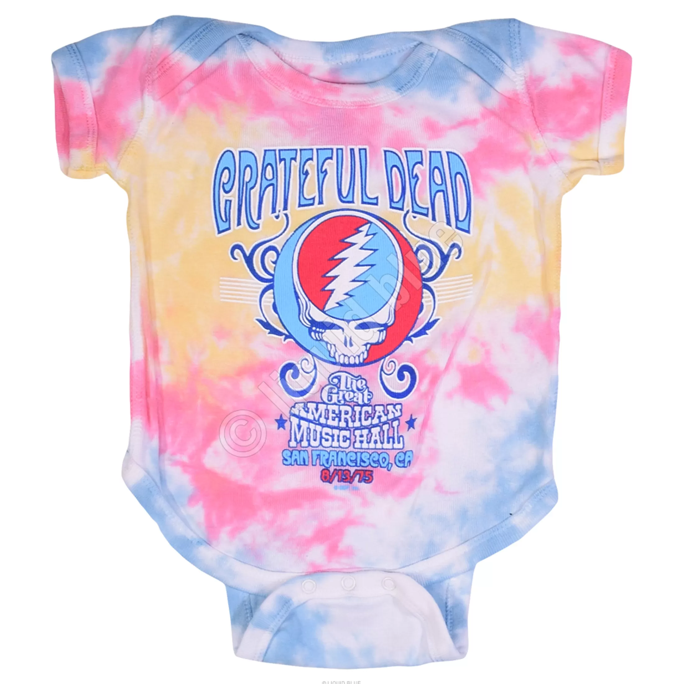 Onesies | Grateful Dead<Liquid Blue American Music Hall Spiral Tie-Dye Onesie