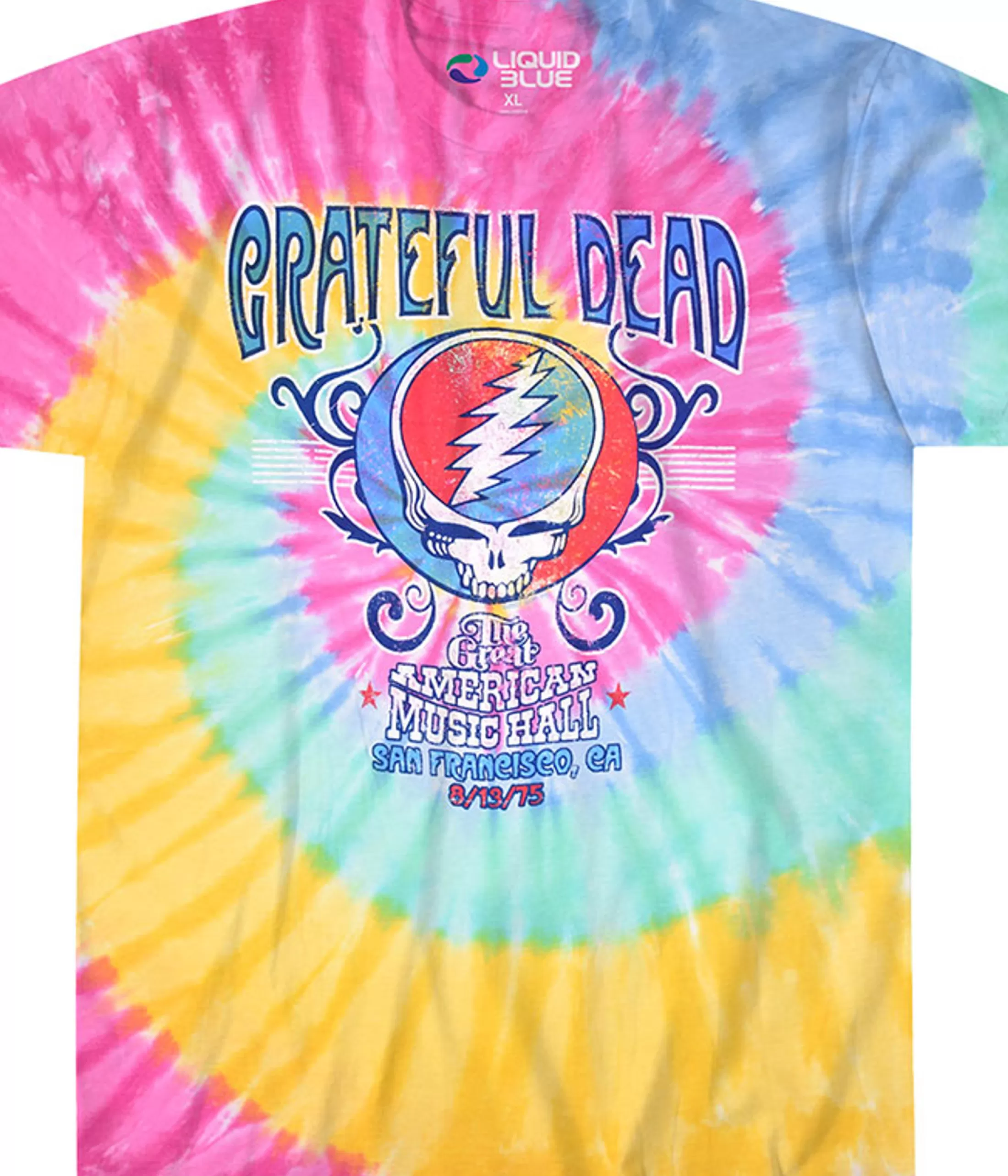 T-Shirt | Grateful Dead<Liquid Blue American Music Hall Spiral Tie-Dye T-Shirt