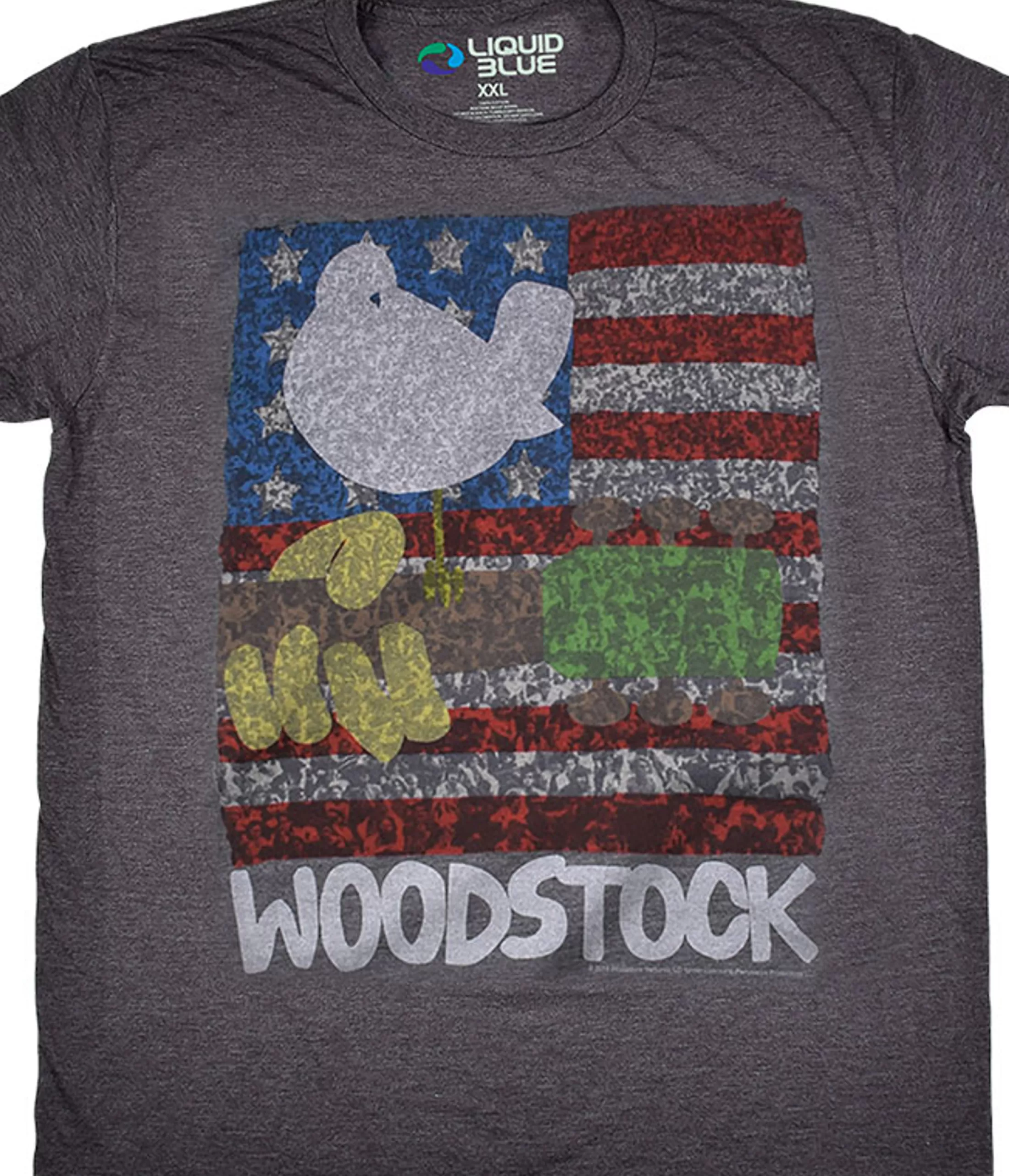 Poly-Cotton T-Shirt | Woodstock<Liquid Blue American Woodstock Dark Heather Poly-Cotton T-Shirt