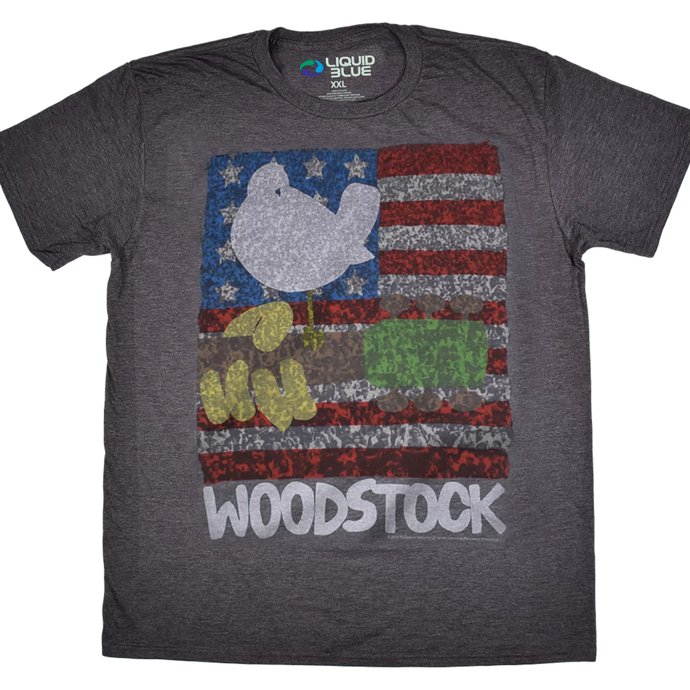 Poly-Cotton T-Shirt | Woodstock<Liquid Blue American Woodstock Dark Heather Poly-Cotton T-Shirt