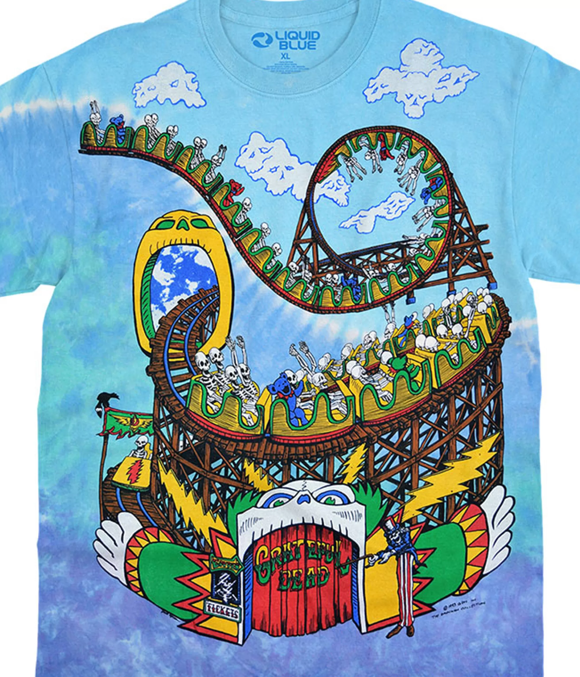 T-Shirt | Grateful Dead<Liquid Blue Amusement Park Tie-Dye T-Shirt