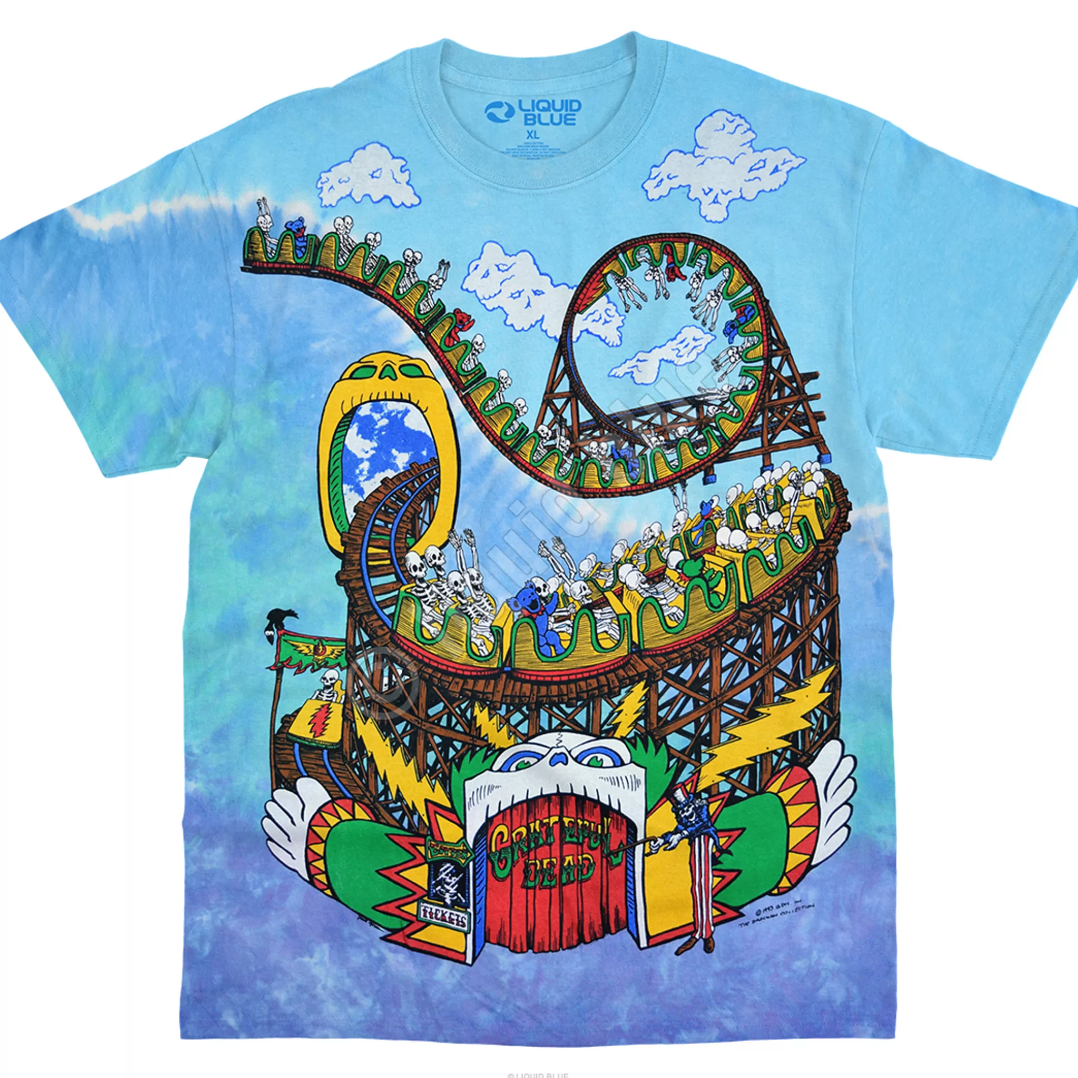 T-Shirt | Grateful Dead<Liquid Blue Amusement Park Tie-Dye T-Shirt