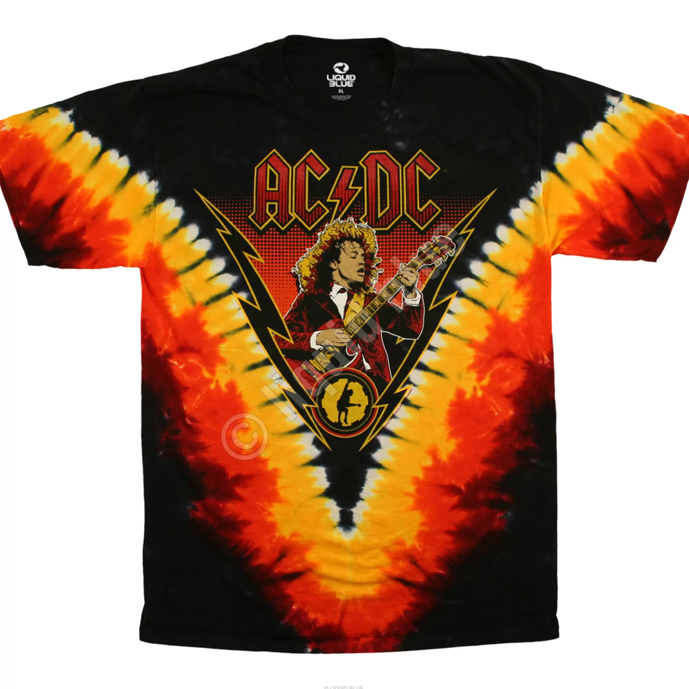 T-Shirt | Ac-Dc<Liquid Blue Angus Lightning Tie-Dye T-Shirt