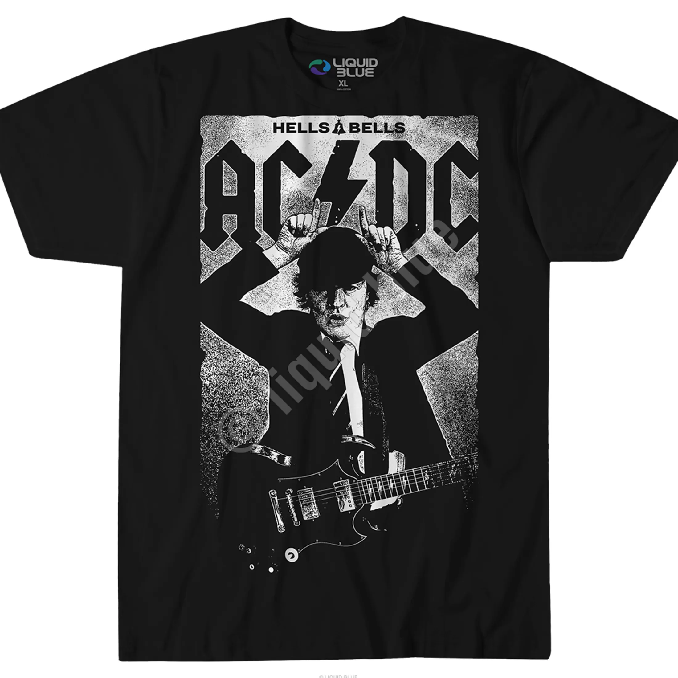 T-Shirt | Ac-Dc<Liquid Blue Angus Poster Black T-Shirt