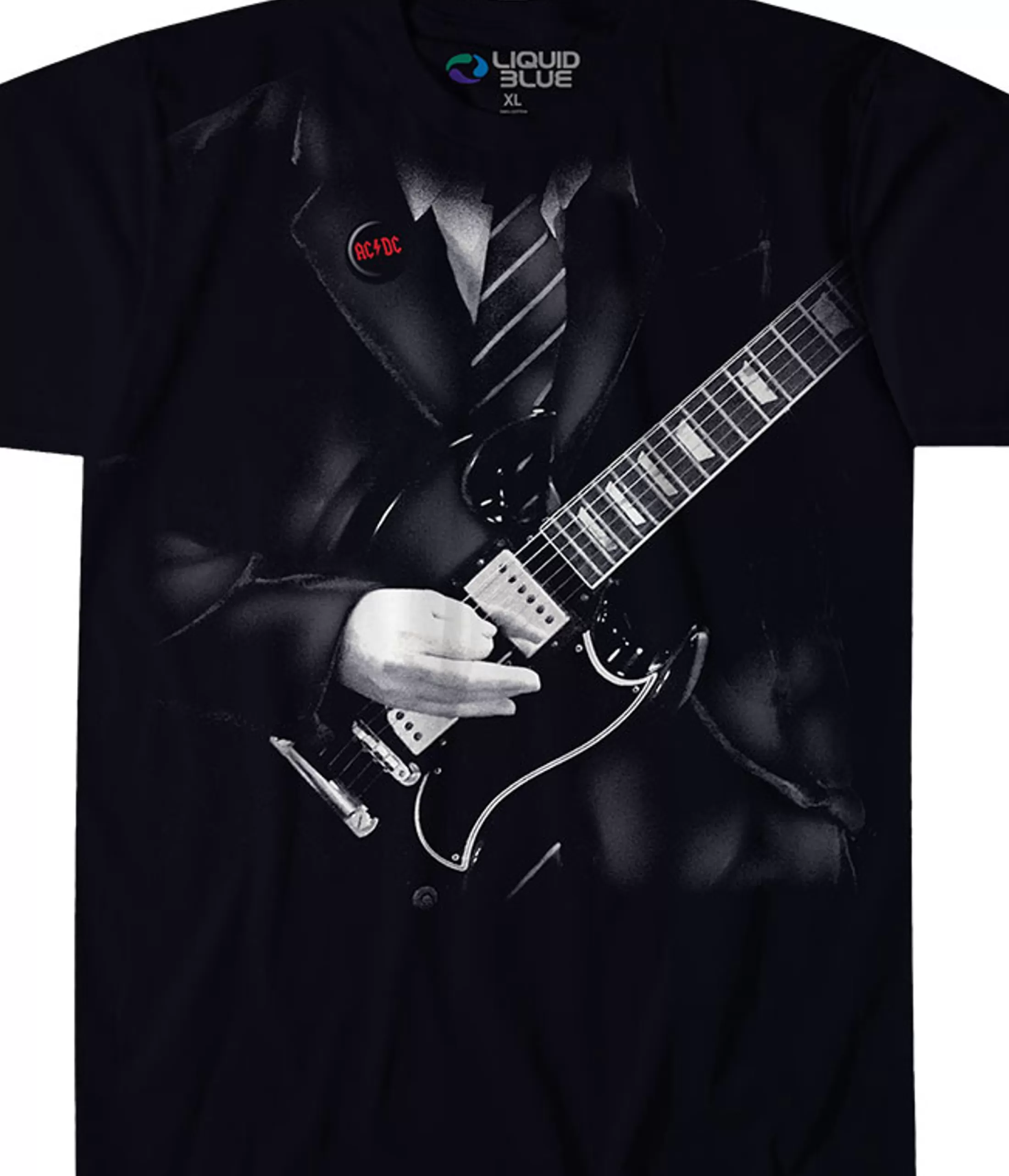 T-Shirt | Ac-Dc<Liquid Blue Angus Young Black T-Shirt