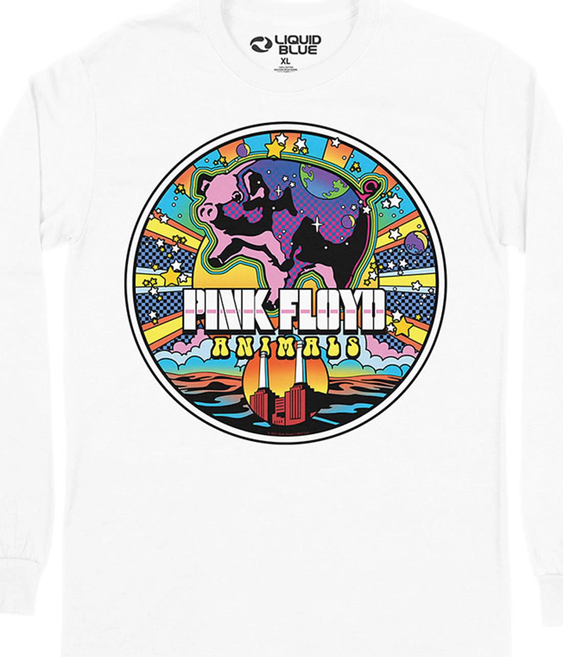 Long Sleeve | Pink Floyd<Liquid Blue Animals Mod Long Sleeve T-Shirt