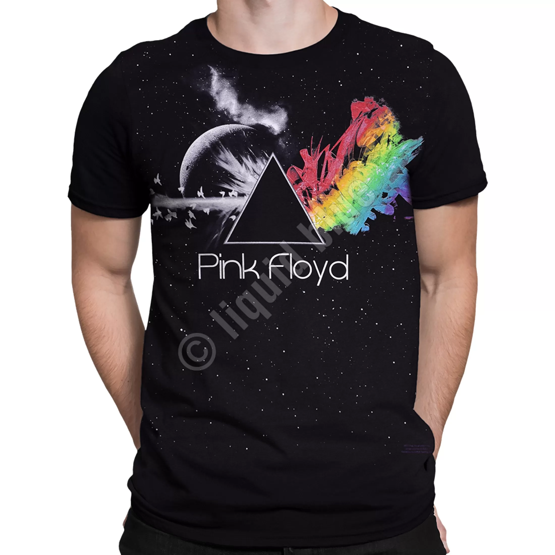 Athletic T-Shirt | Pink Floyd<Liquid Blue Any Colour You Like Black Athletic T-Shirt