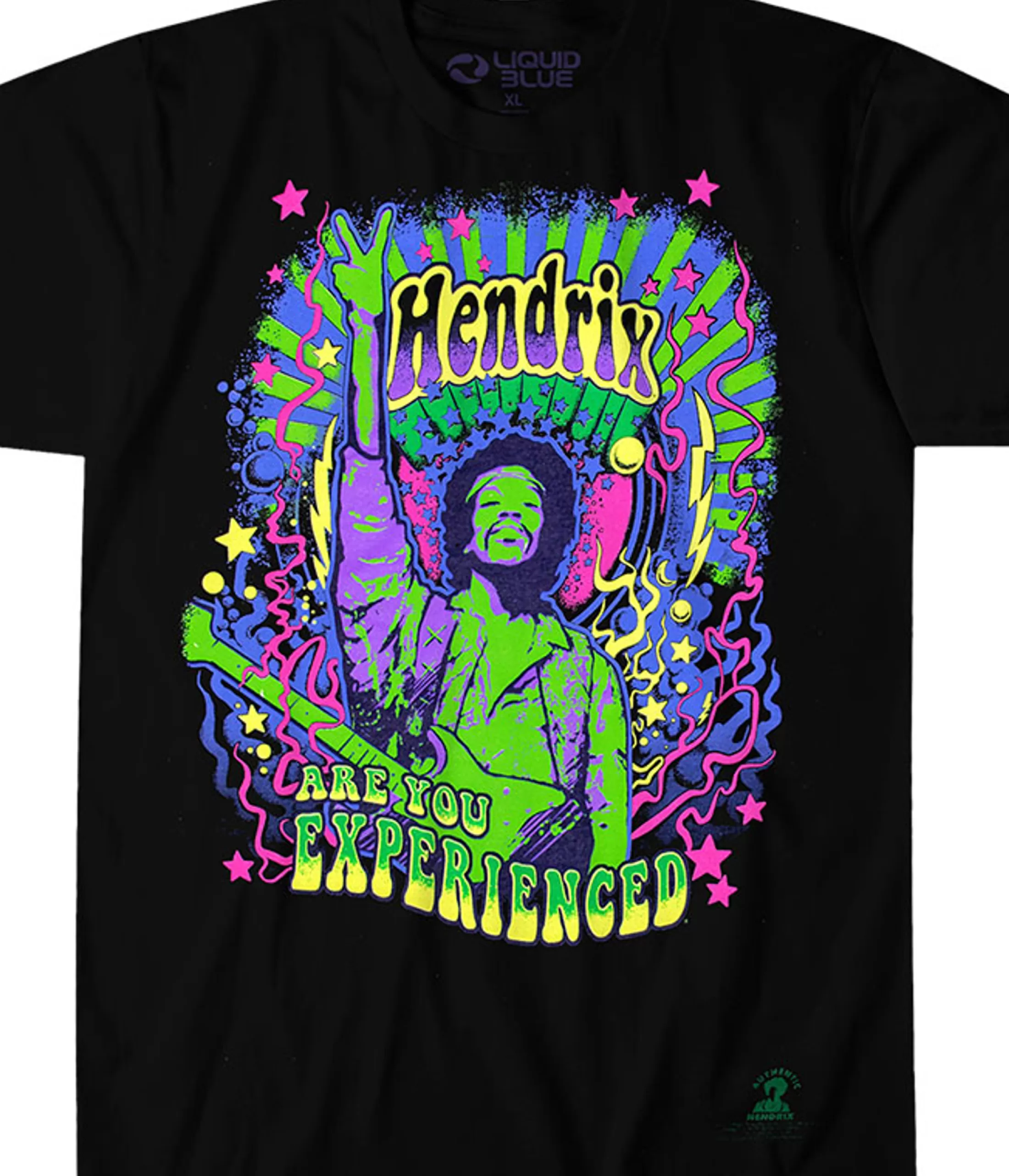 Athletic T-Shirt | Jimi Hendrix<Liquid Blue Are You Experienced Black Athletic T-Shirt