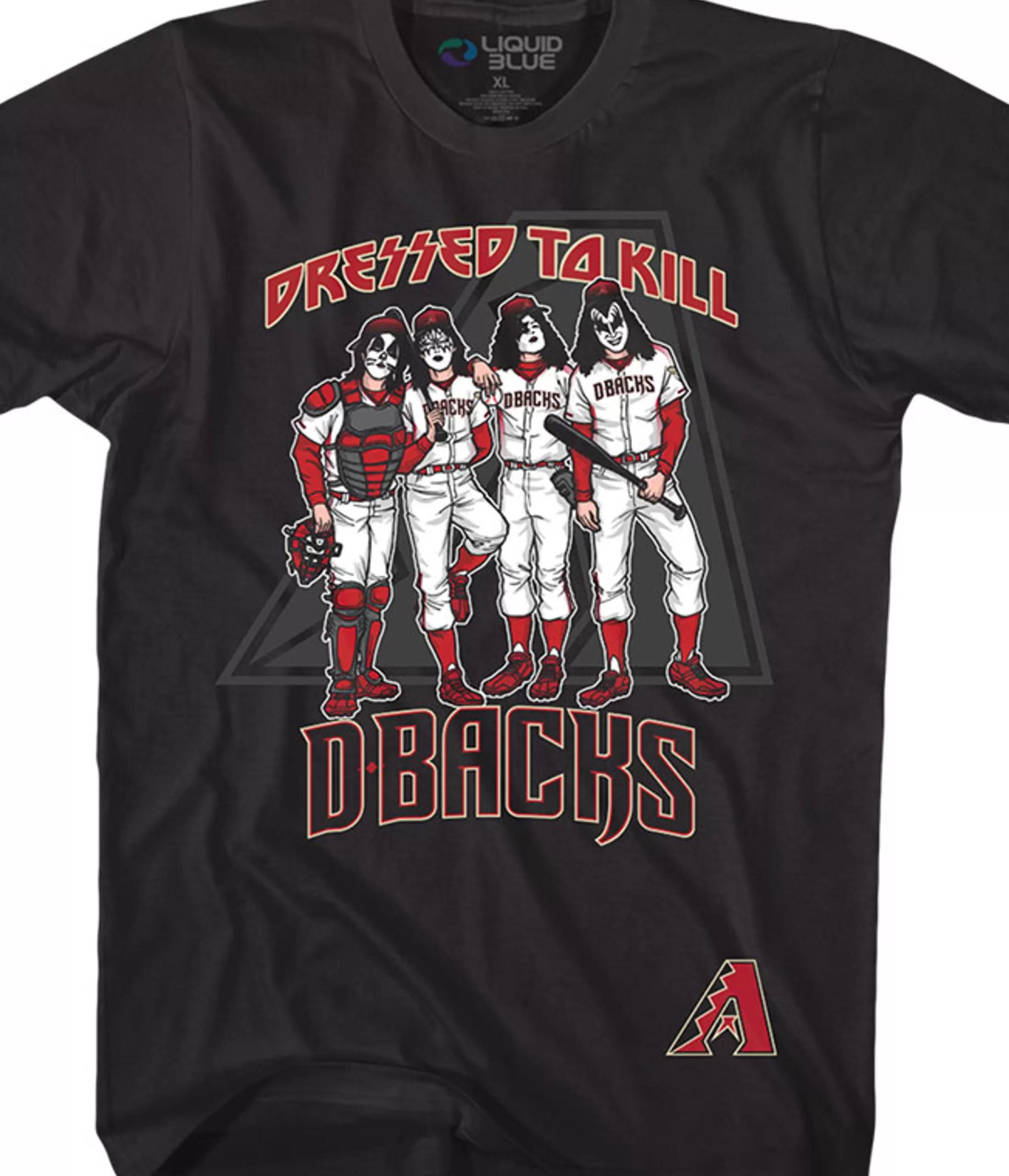 T-Shirt | Arizona Diamondbacks<Liquid Blue Arizona Diamondbacks Dressed to Kill Black T-Shirt