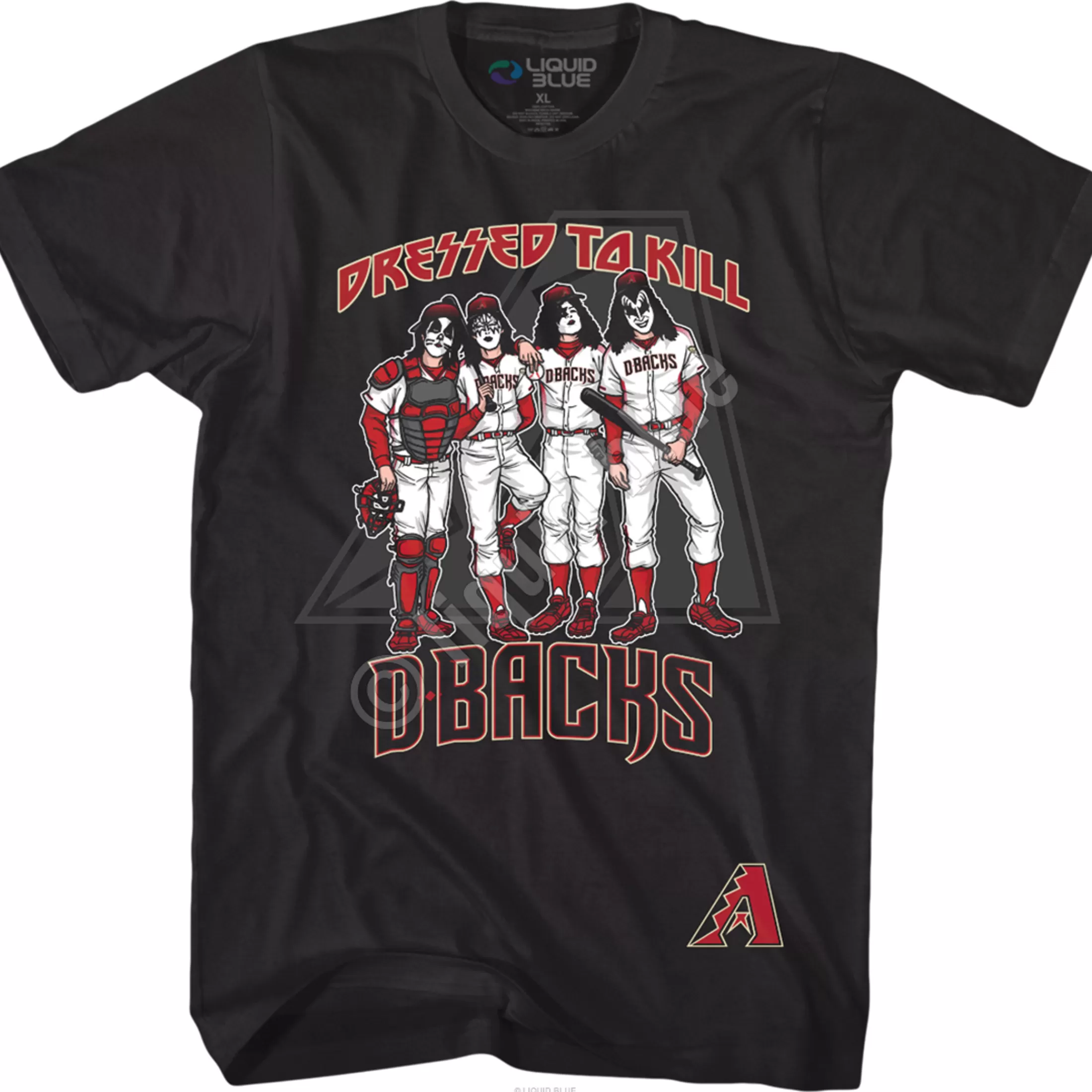 T-Shirt | Arizona Diamondbacks<Liquid Blue Arizona Diamondbacks Dressed to Kill Black T-Shirt