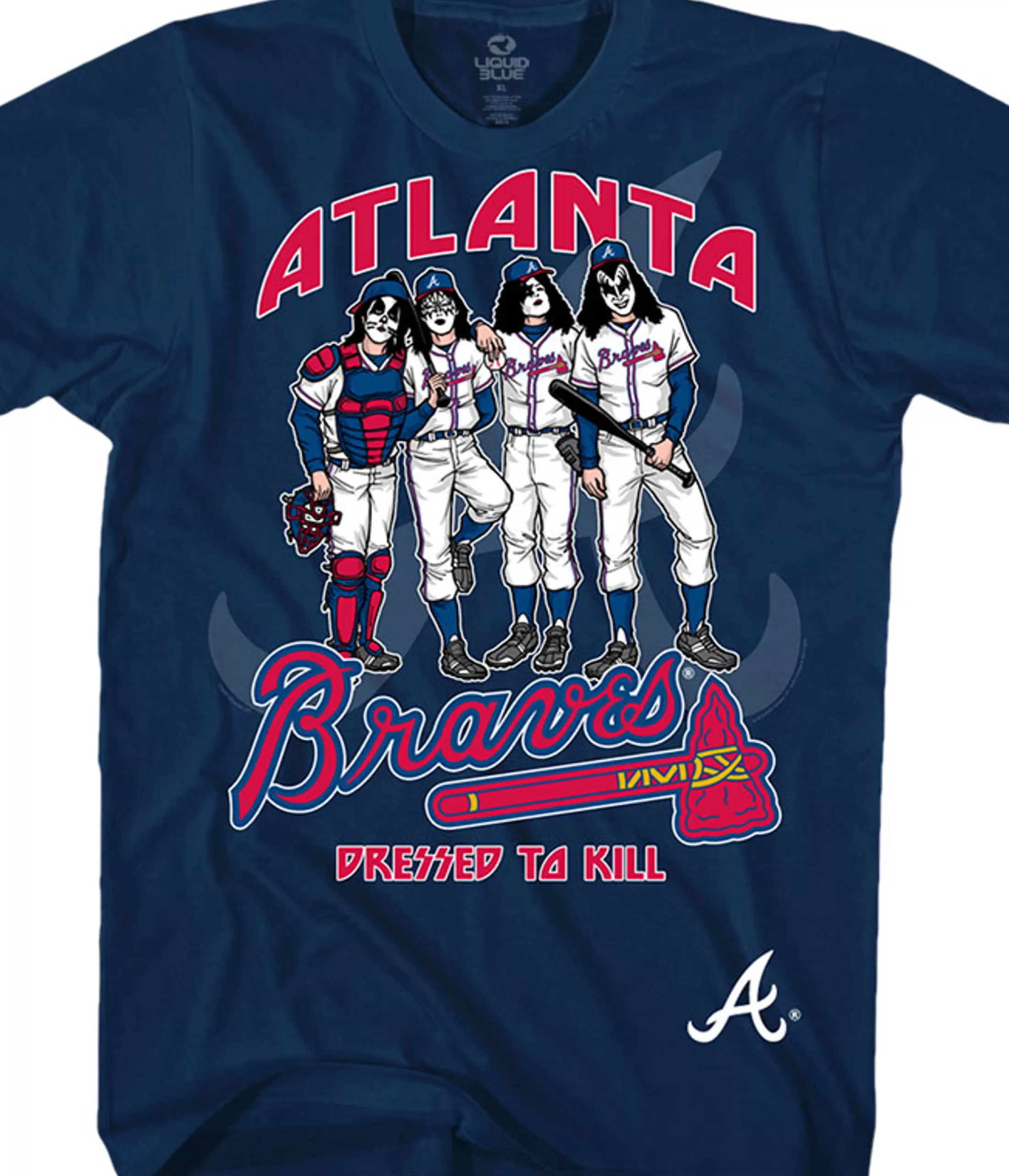 T-Shirt | Atlanta Braves<Liquid Blue Atlanta Braves Dressed to Kill Navy T-Shirt