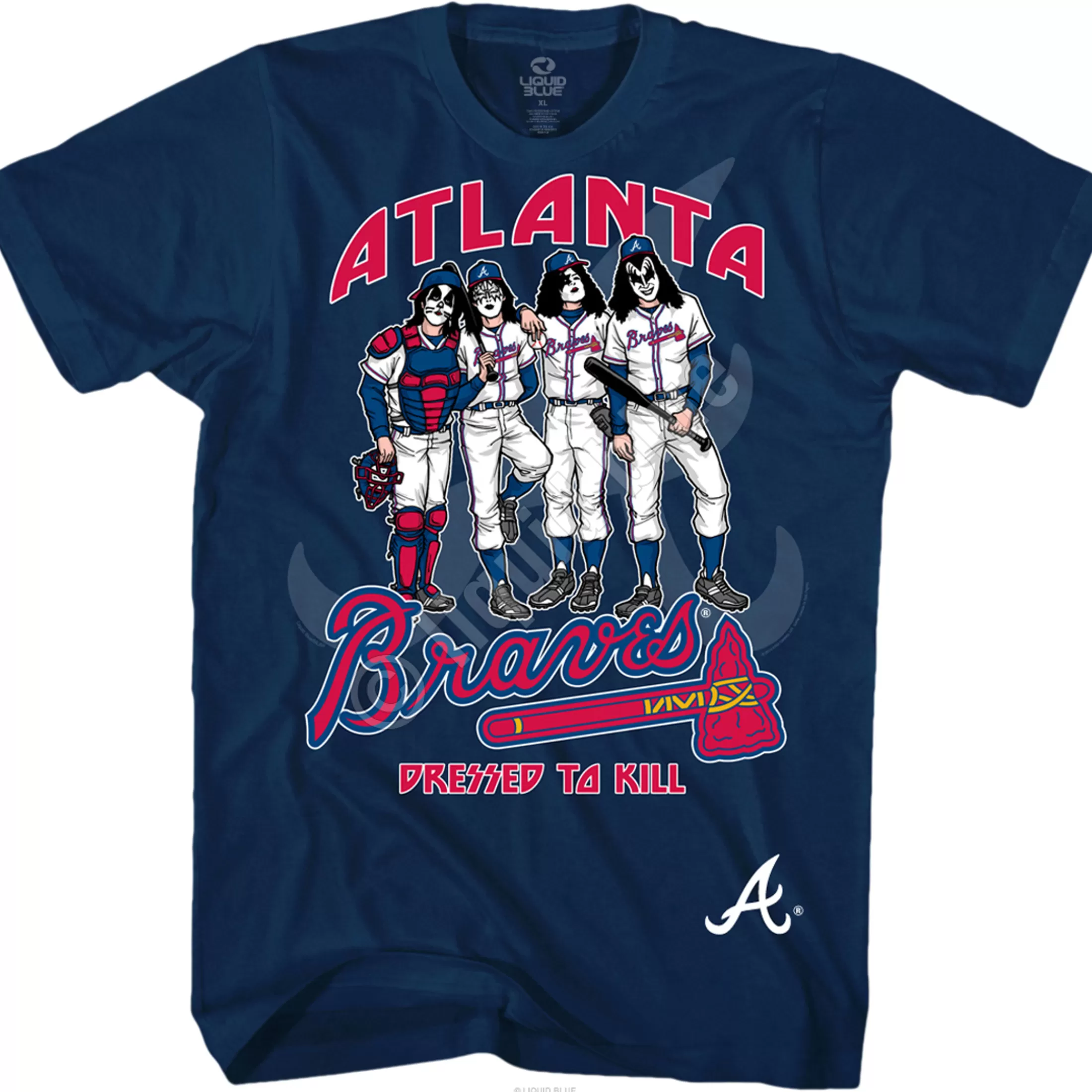 T-Shirt | Atlanta Braves<Liquid Blue Atlanta Braves Dressed to Kill Navy T-Shirt