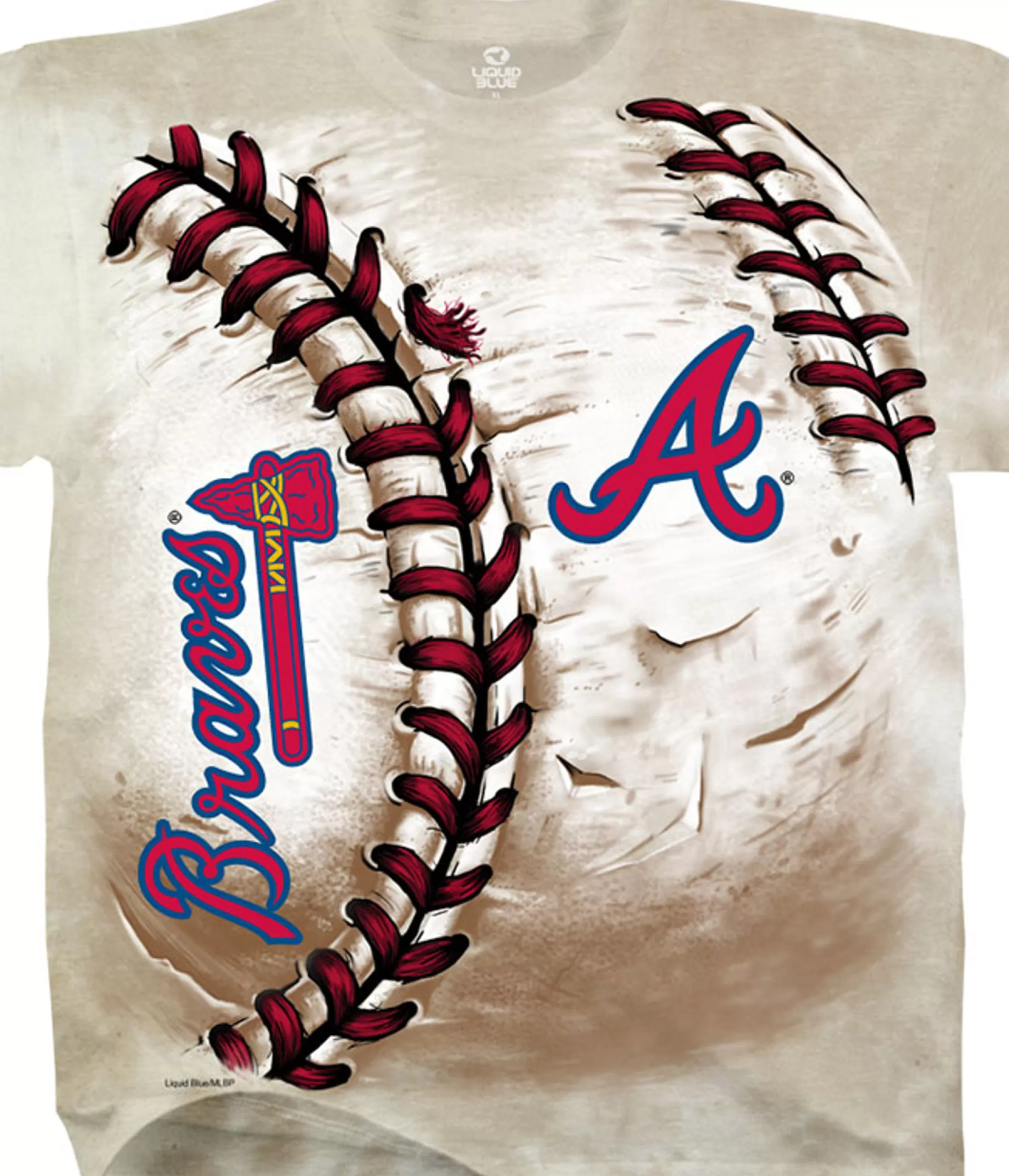 T-Shirt | Atlanta Braves<Liquid Blue Atlanta Braves Hardball Tie-Dye T-Shirt