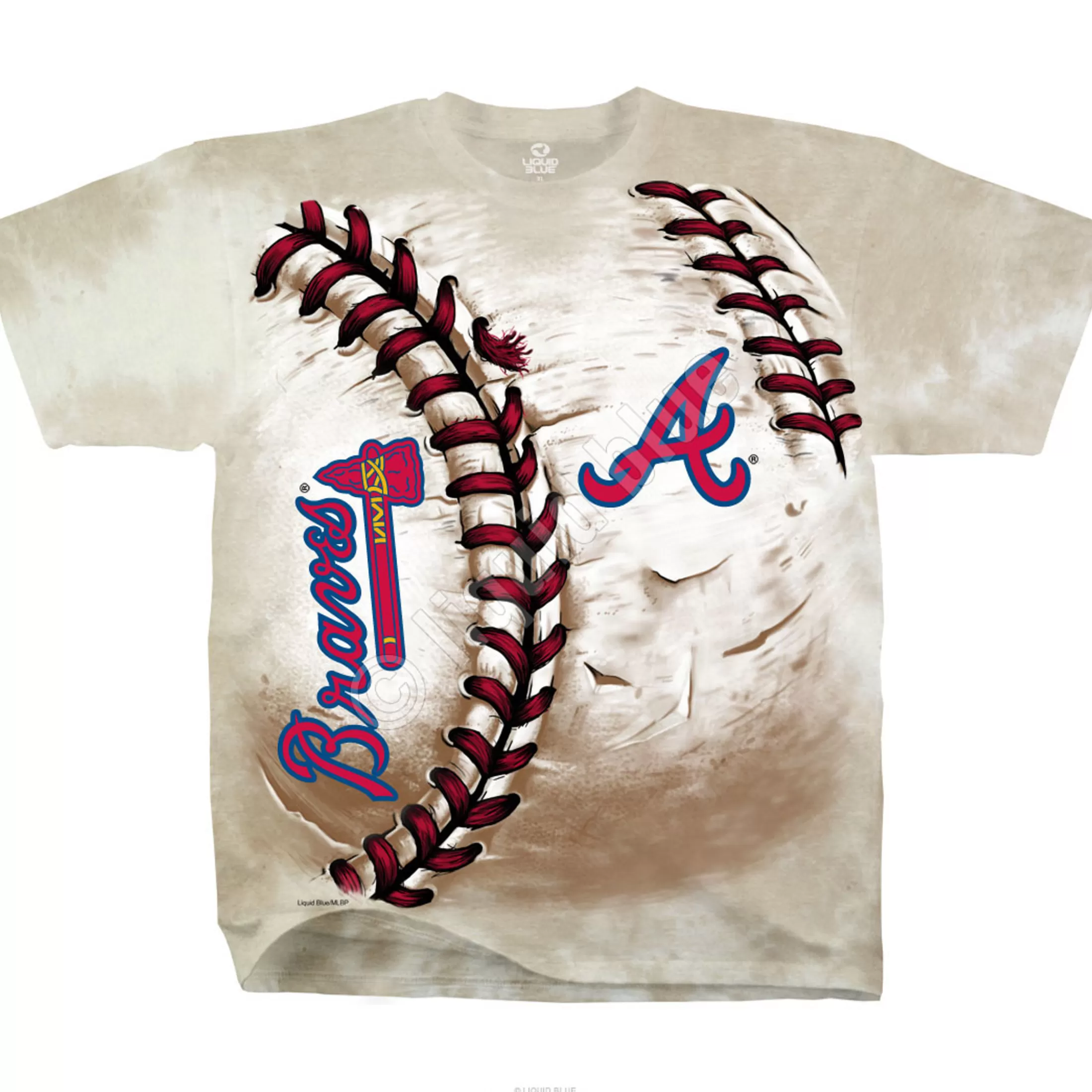 T-Shirt | Atlanta Braves<Liquid Blue Atlanta Braves Hardball Tie-Dye T-Shirt