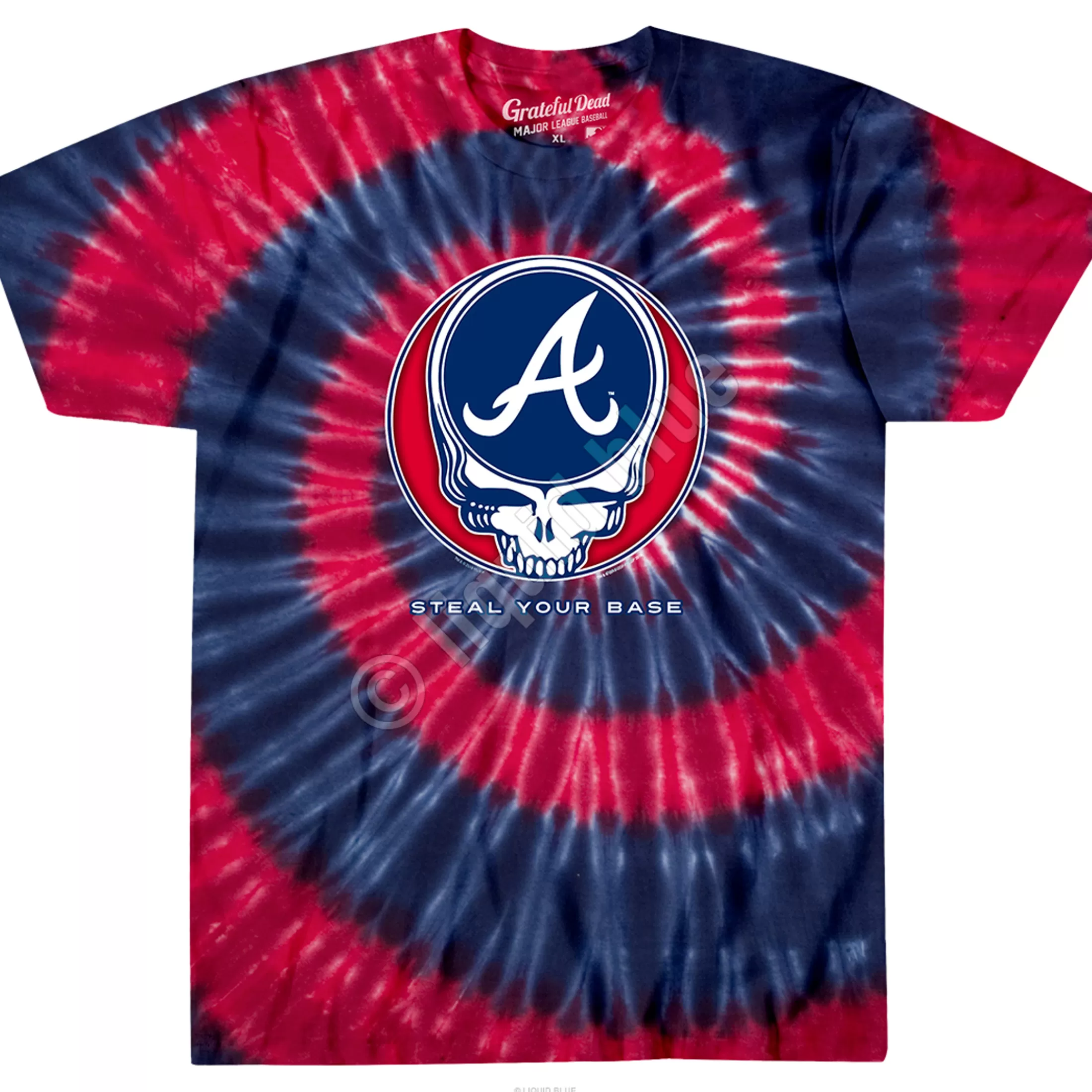 T-Shirt | Atlanta Braves<Liquid Blue Atlanta Braves Steal Your Base Tie-Dye T-Shirt