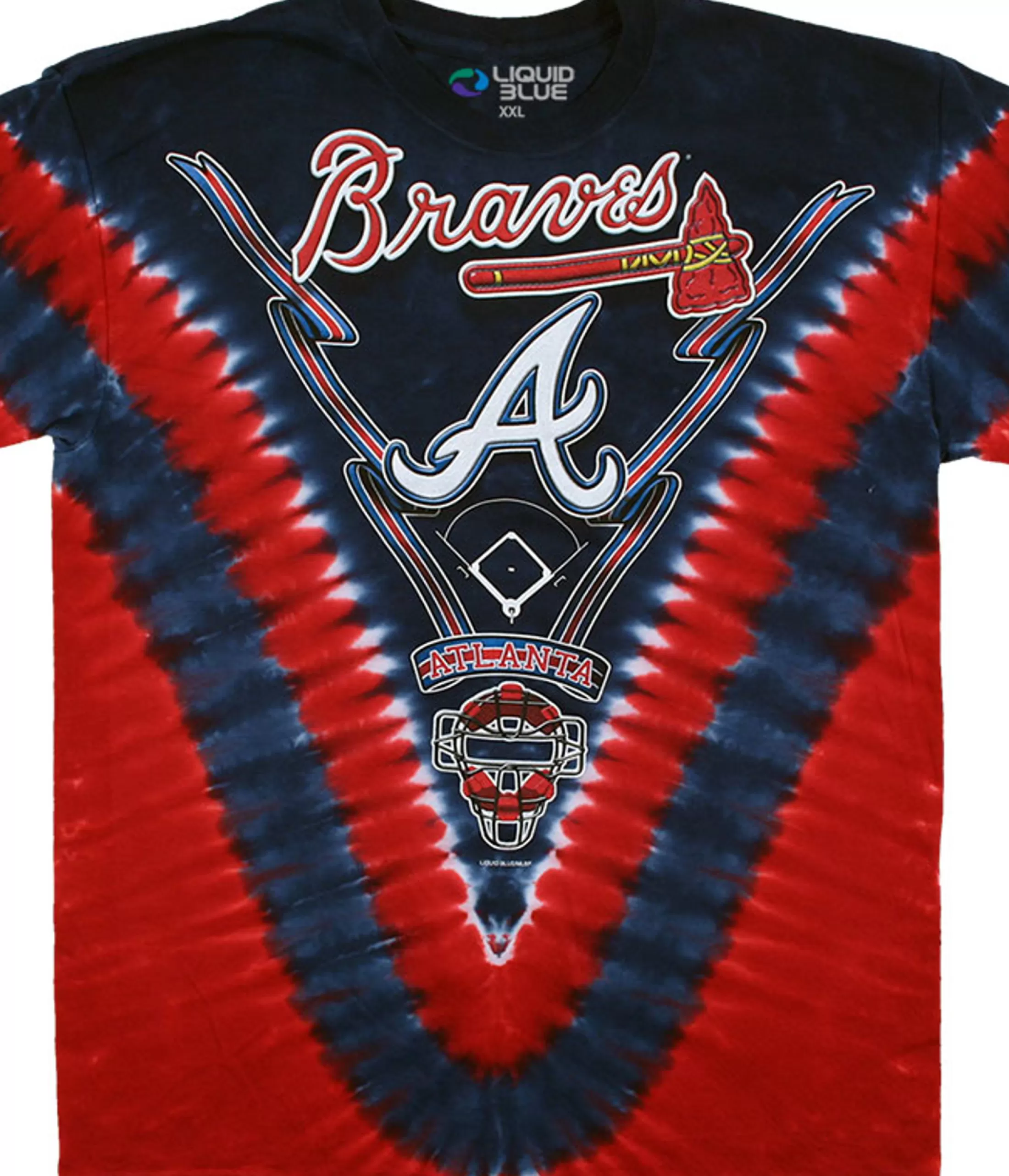 T-Shirt | Atlanta Braves<Liquid Blue Atlanta Braves V Tie-Dye T-Shirt