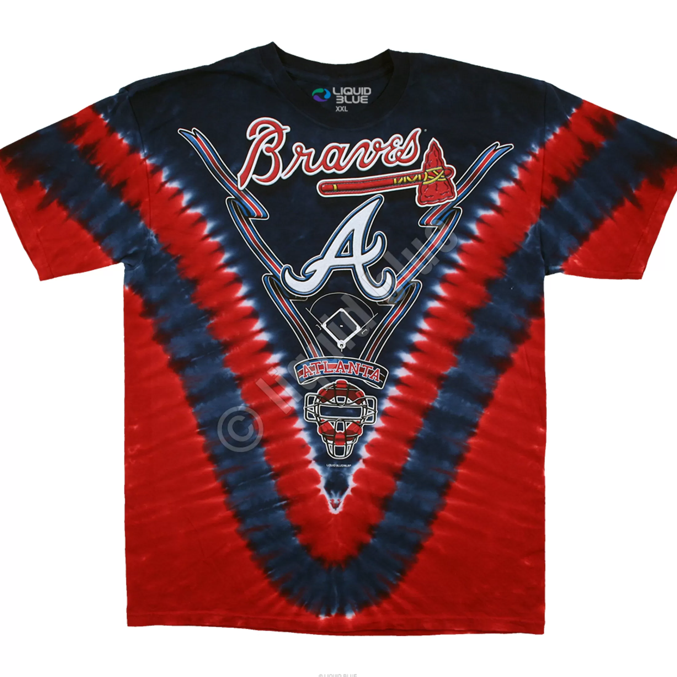 T-Shirt | Atlanta Braves<Liquid Blue Atlanta Braves V Tie-Dye T-Shirt