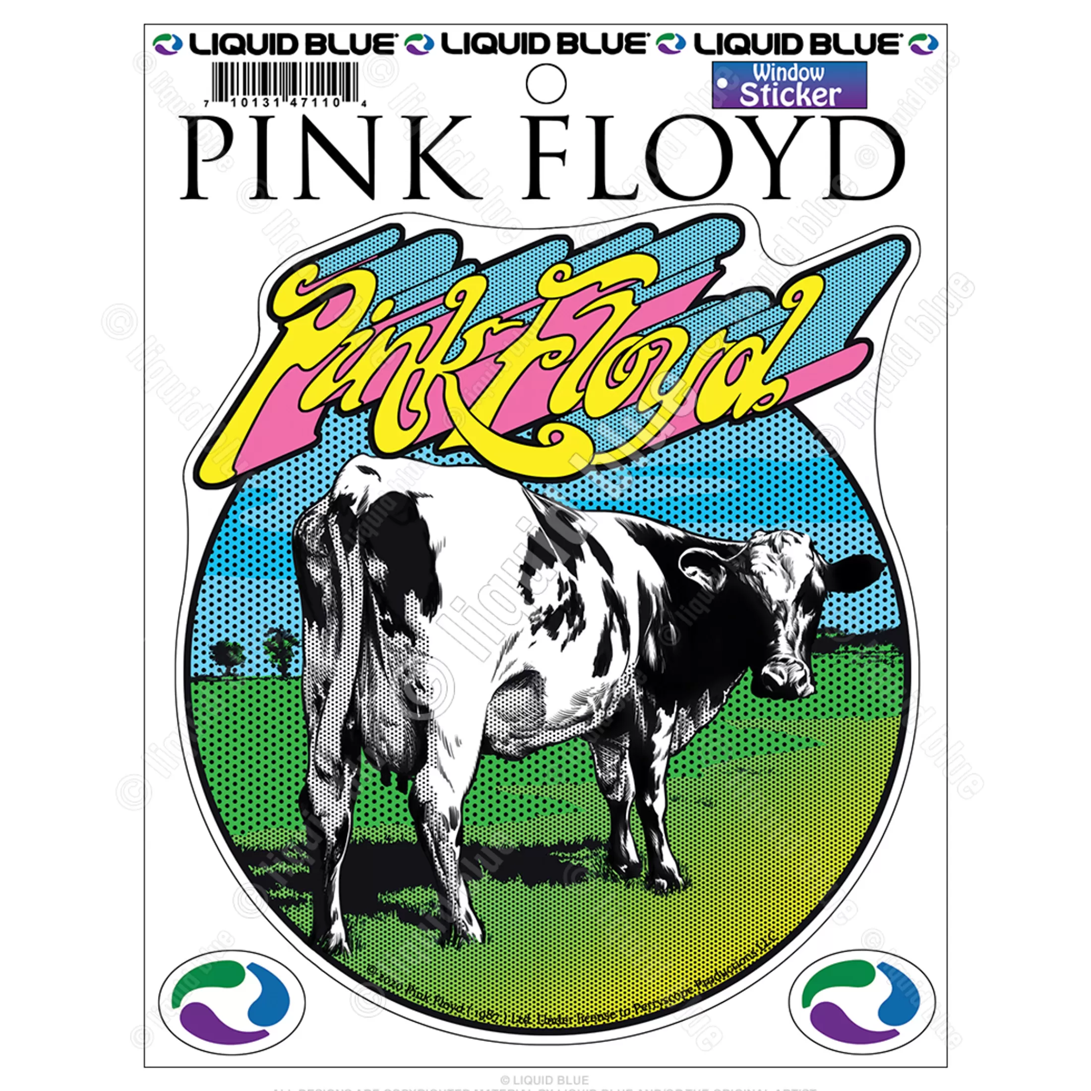 Pink Floyd<Liquid Blue Atom Heart Mother Window Sticker