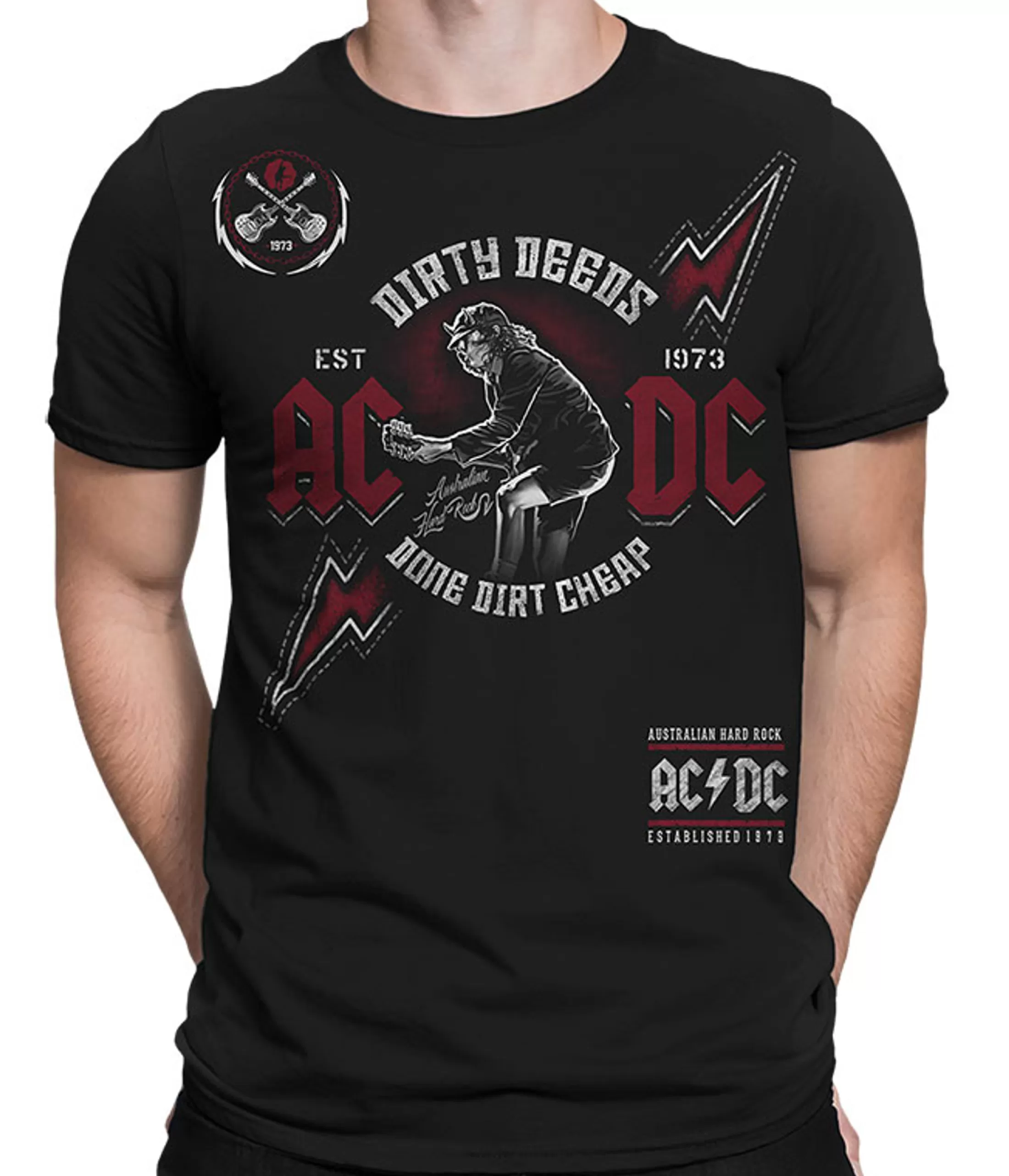 T-Shirt | Ac-Dc<Liquid Blue Australian Hard Rock Black T-Shirt