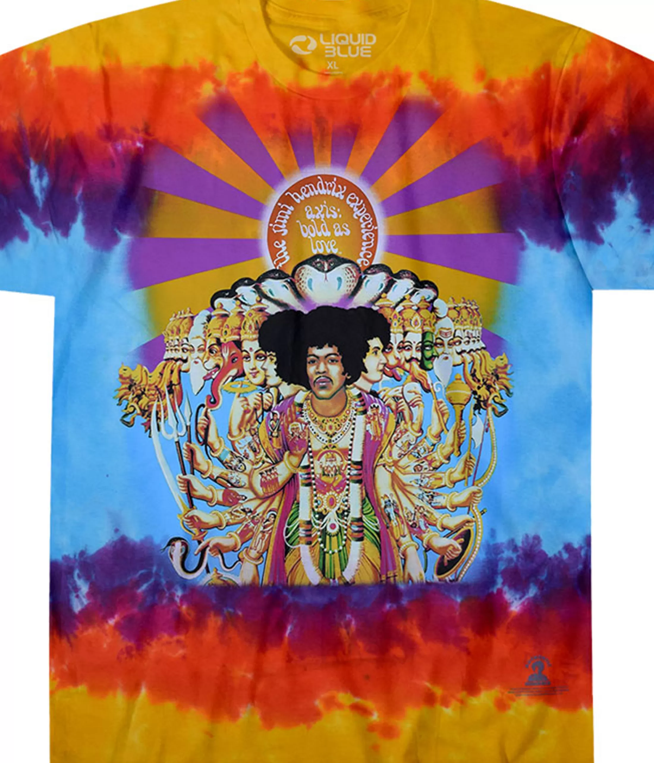 T-Shirt | Jimi Hendrix<Liquid Blue Axis Bold As Love Tie-Dye T-Shirt