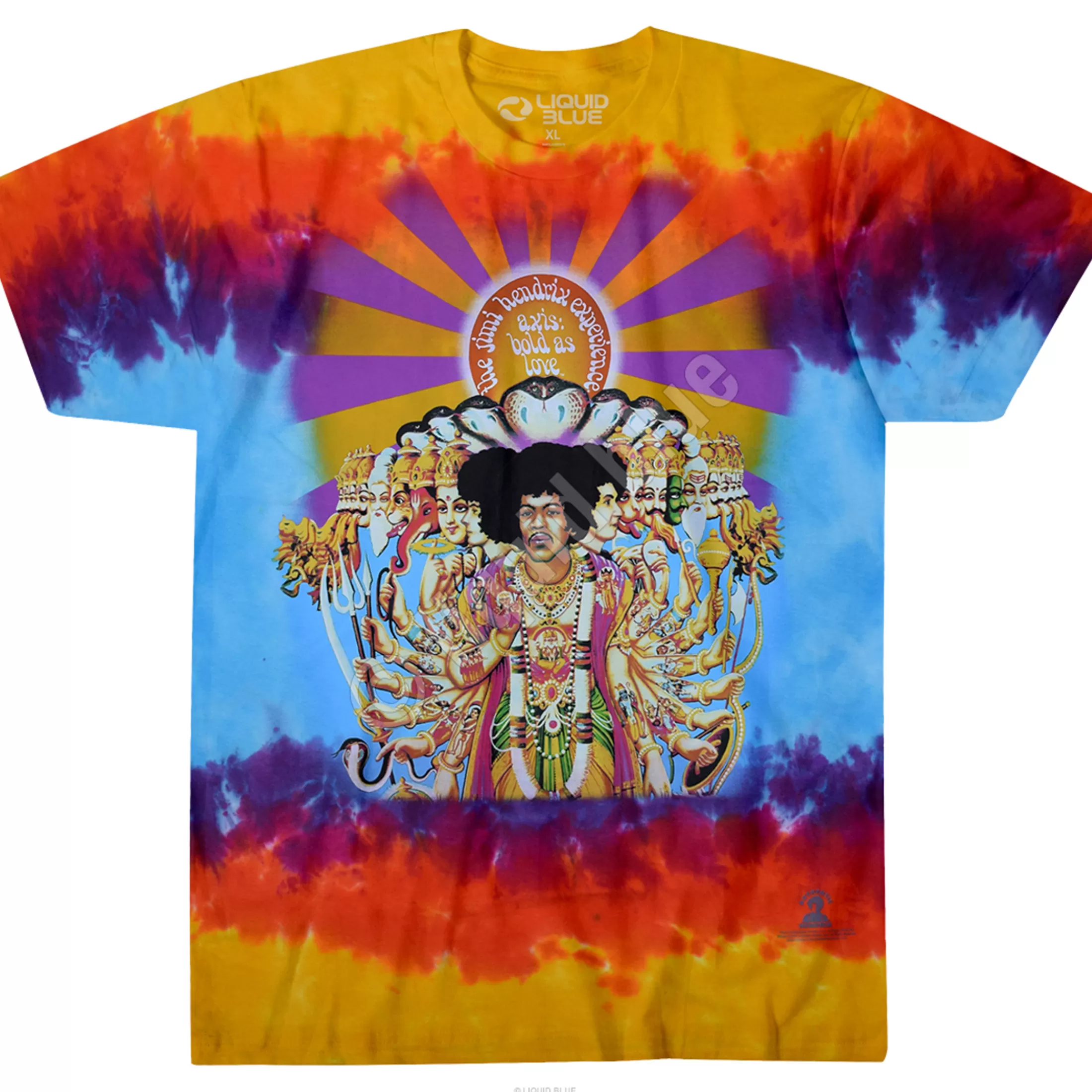 T-Shirt | Jimi Hendrix<Liquid Blue Axis Bold As Love Tie-Dye T-Shirt