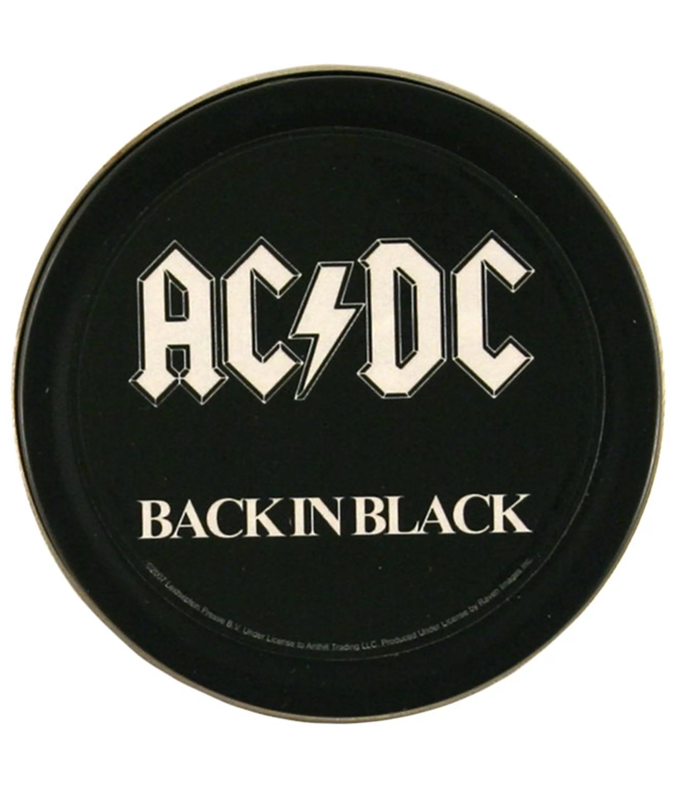 Ac-Dc<Liquid Blue Back In Black Round Stash Tin