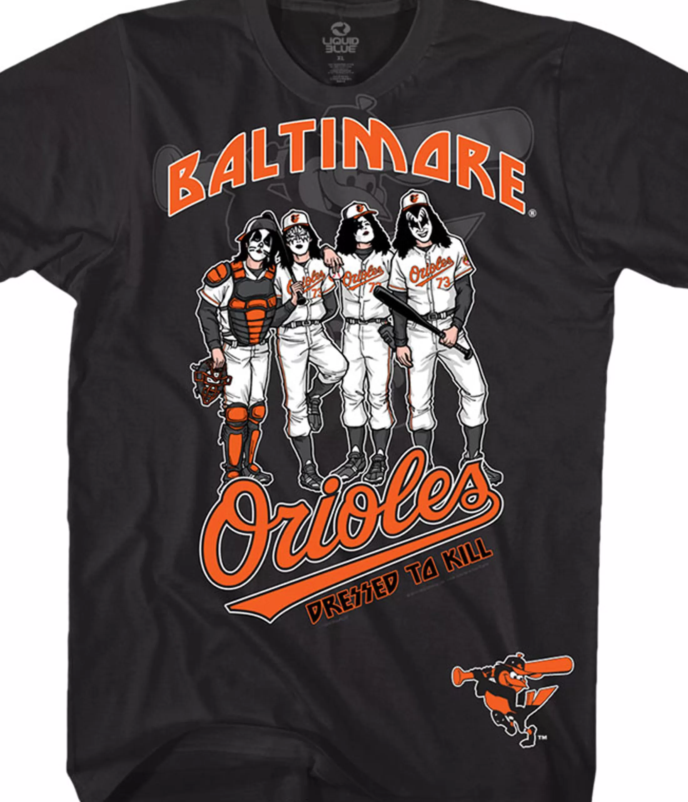 T-Shirt | Baltimore Orioles<Liquid Blue Baltimore Orioles Dressed to Kill Black T-Shirt