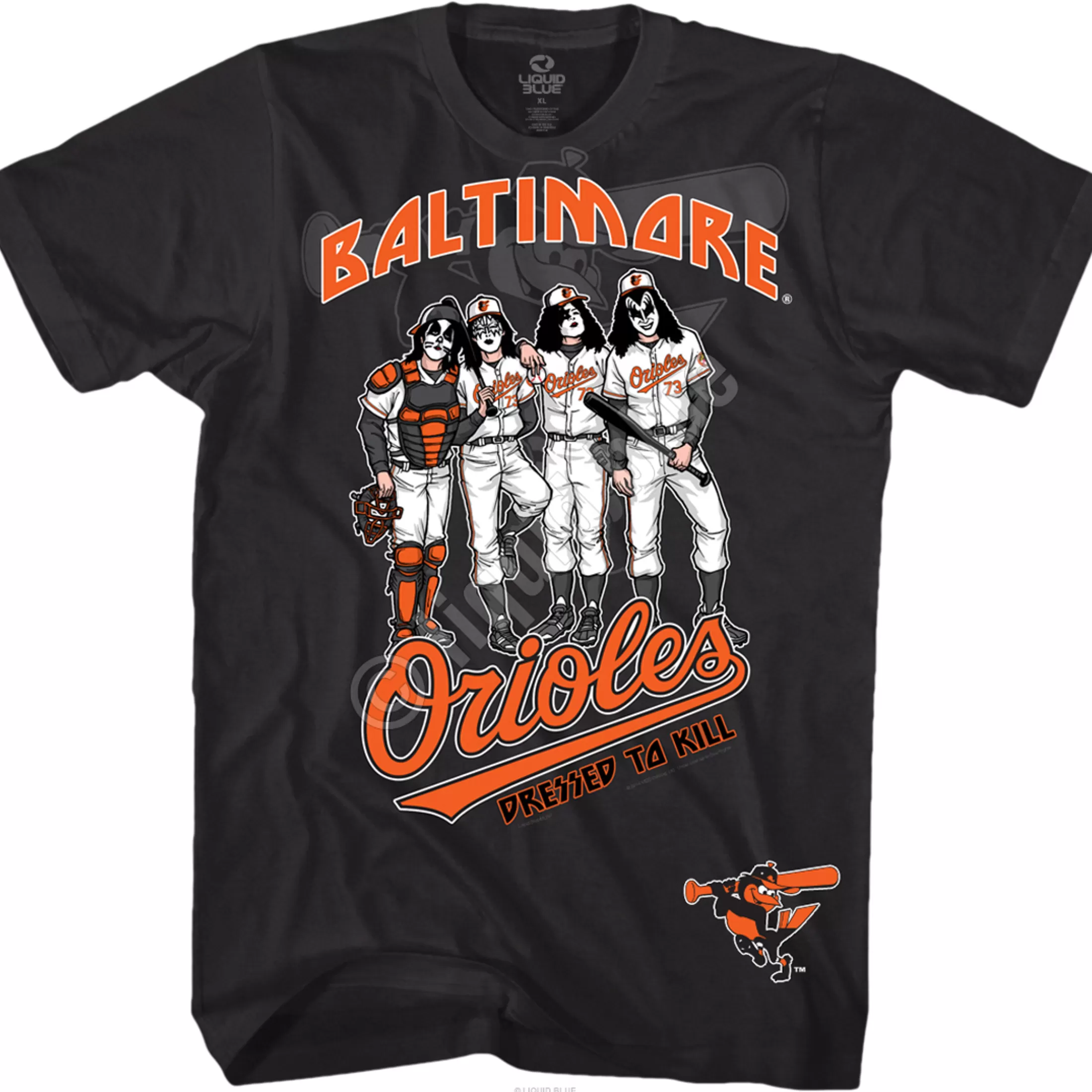 T-Shirt | Baltimore Orioles<Liquid Blue Baltimore Orioles Dressed to Kill Black T-Shirt