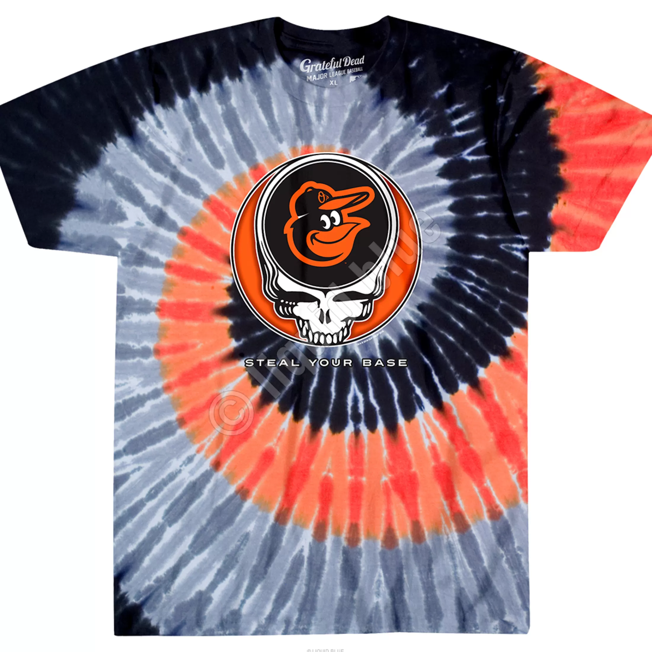 T-Shirt | Baltimore Orioles<Liquid Blue Baltimore Orioles Steal Your Base Tie-Dye T-Shirt