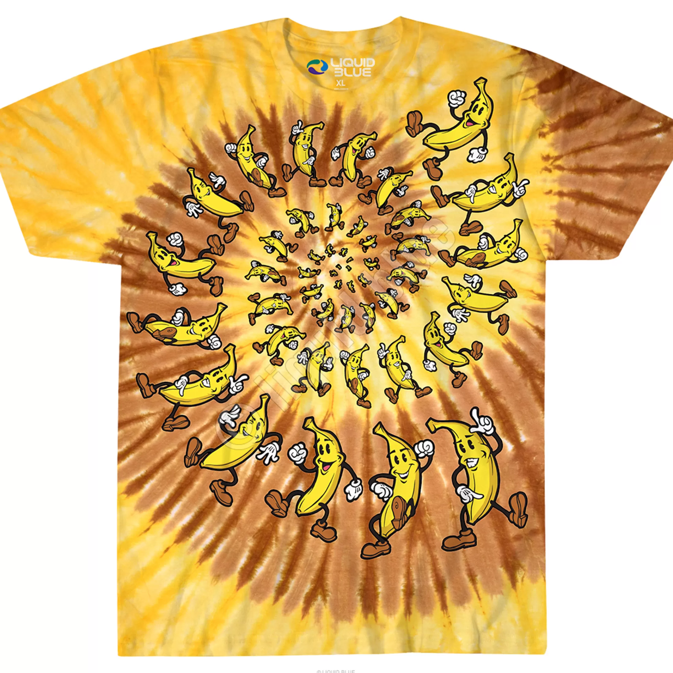 T-Shirt | Food<Liquid Blue Banana Spiral Tie-Dye T-Shirt