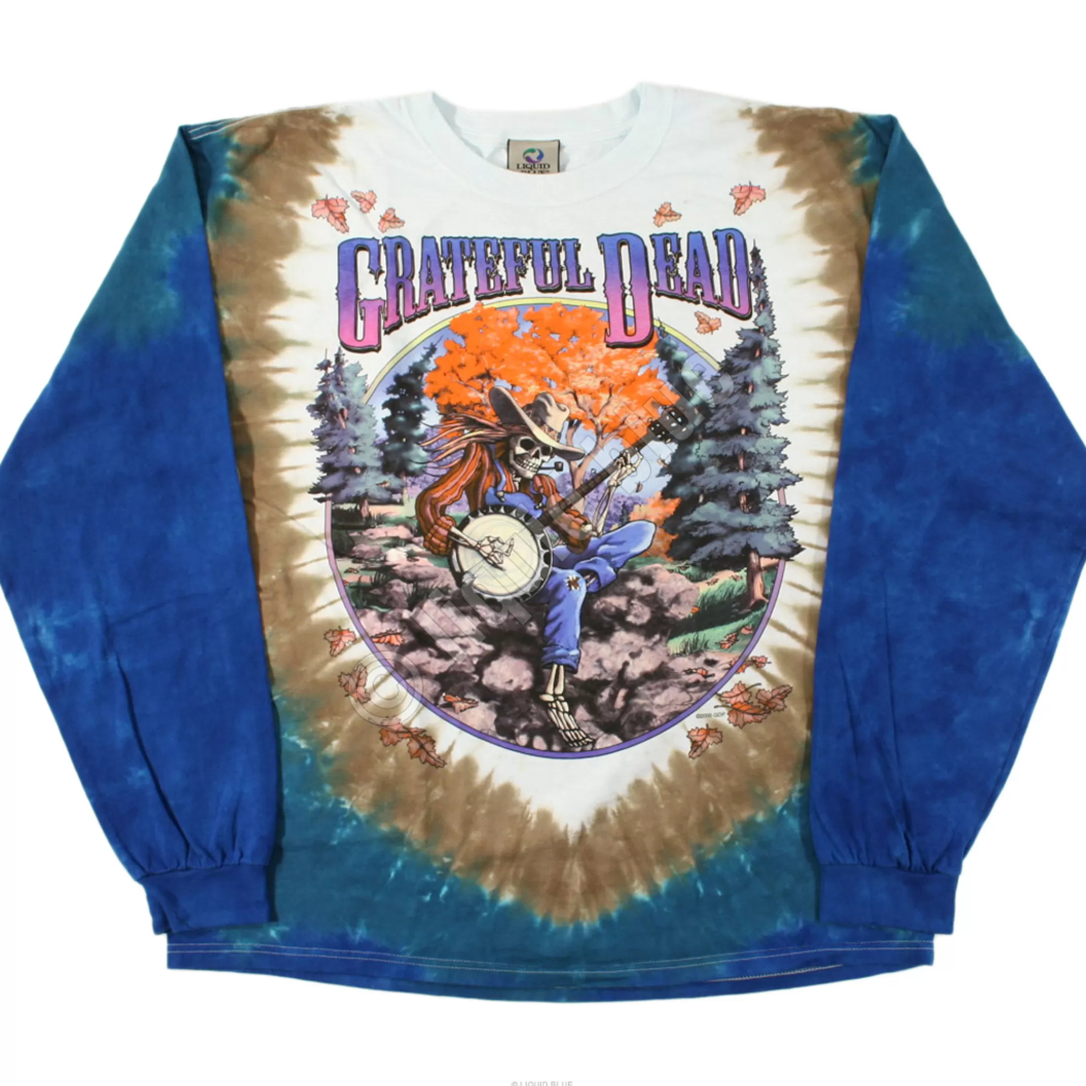 Long Sleeve | Grateful Dead<Liquid Blue Banjo Tie-Dye Long Sleeve T-Shirt