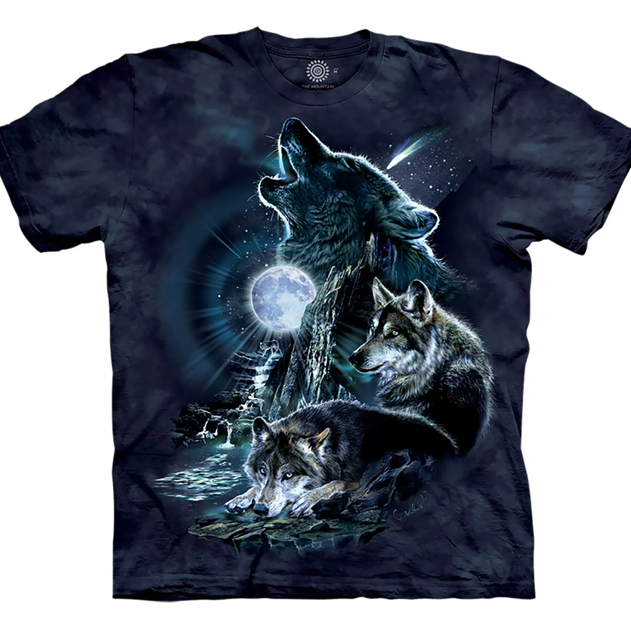 T-Shirt | Wolf Shirt Collection<Liquid Blue Bark At The Moon Classic Cotton T-Shirt