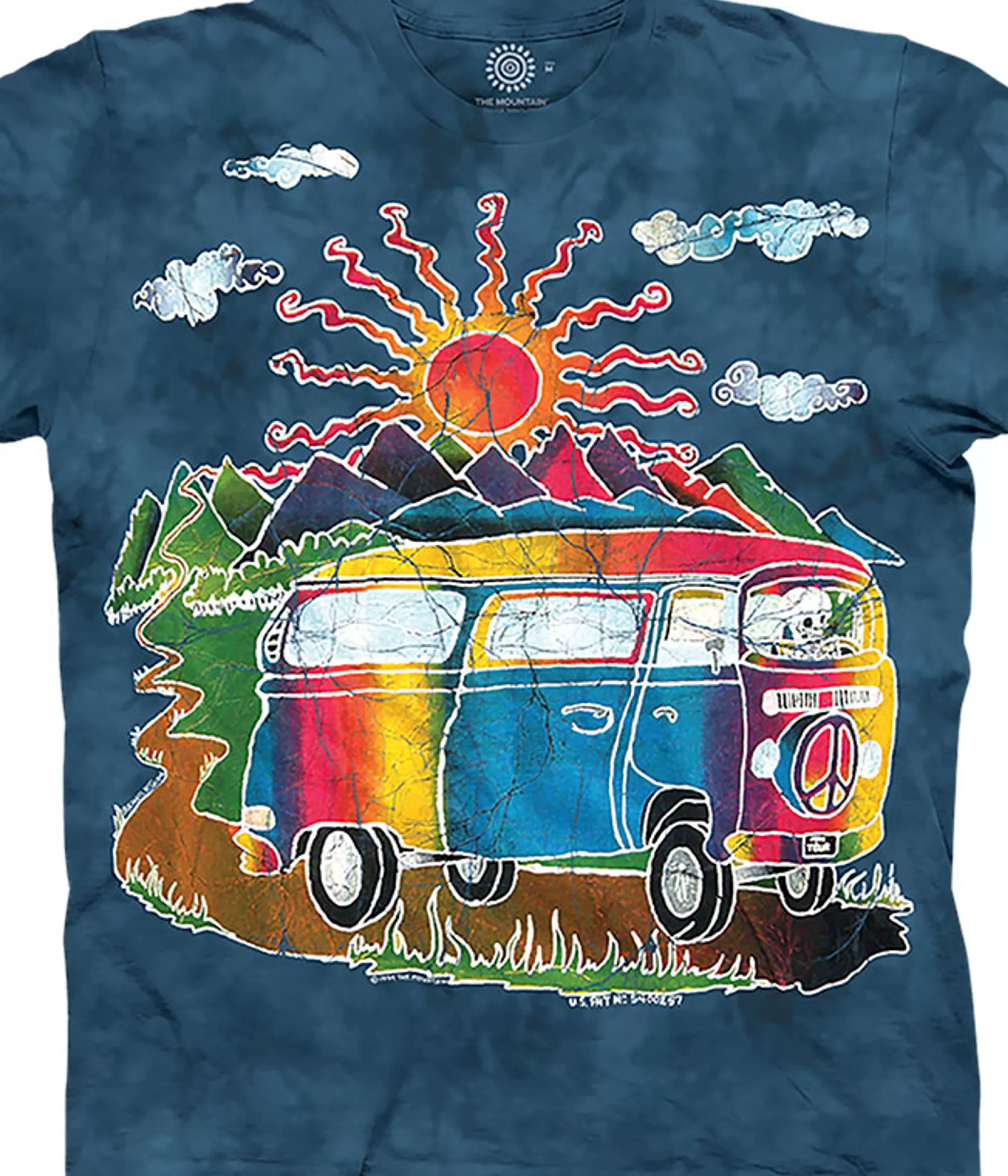 T-Shirt<Liquid Blue Batik Tour Bus Classic Cotton T-Shirt